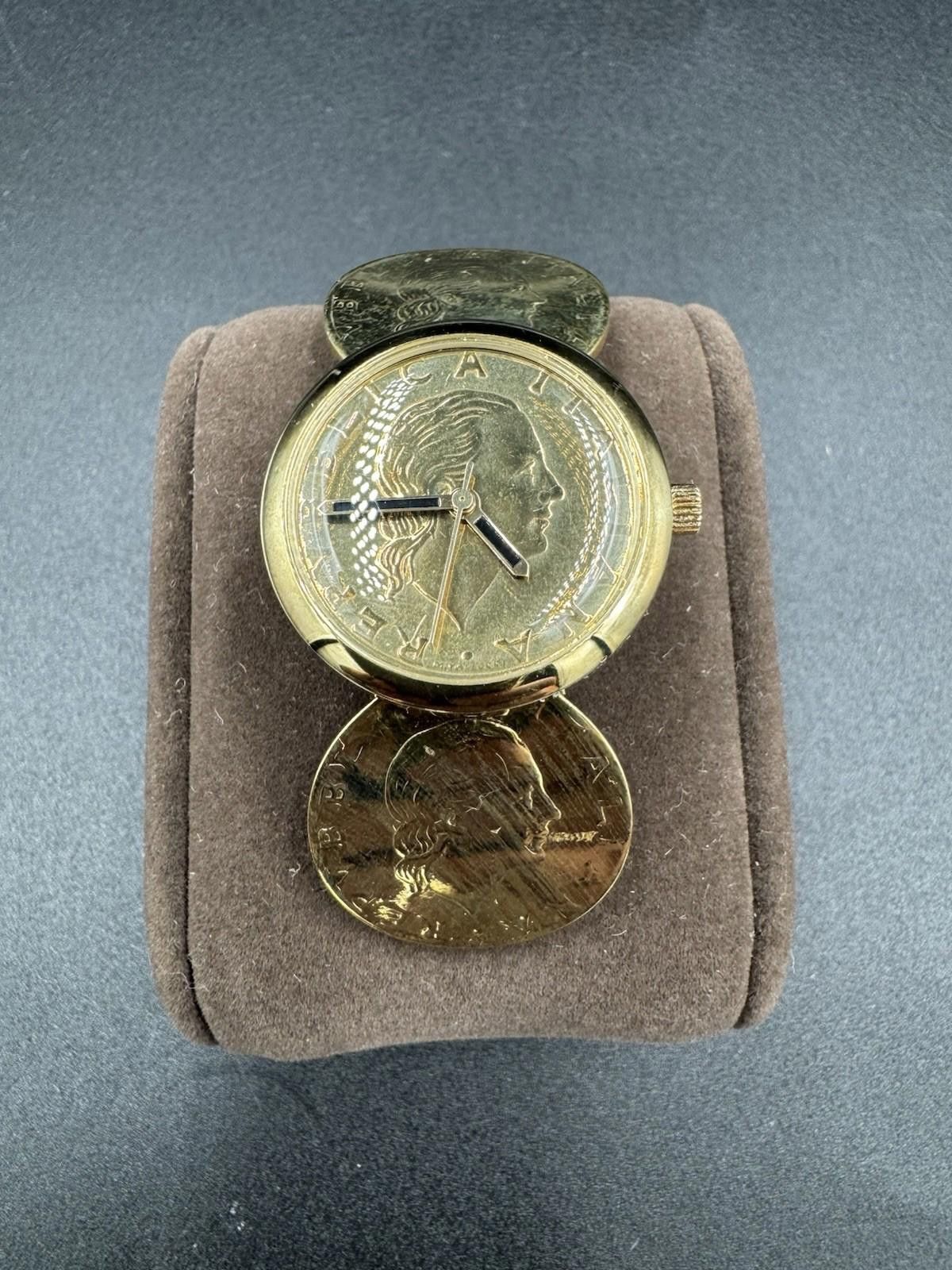 Other Vintage Vicence Italy 14K Gold Lira Coin Watch Milor for Par Size ONE SIZE - 1 Thumbnail