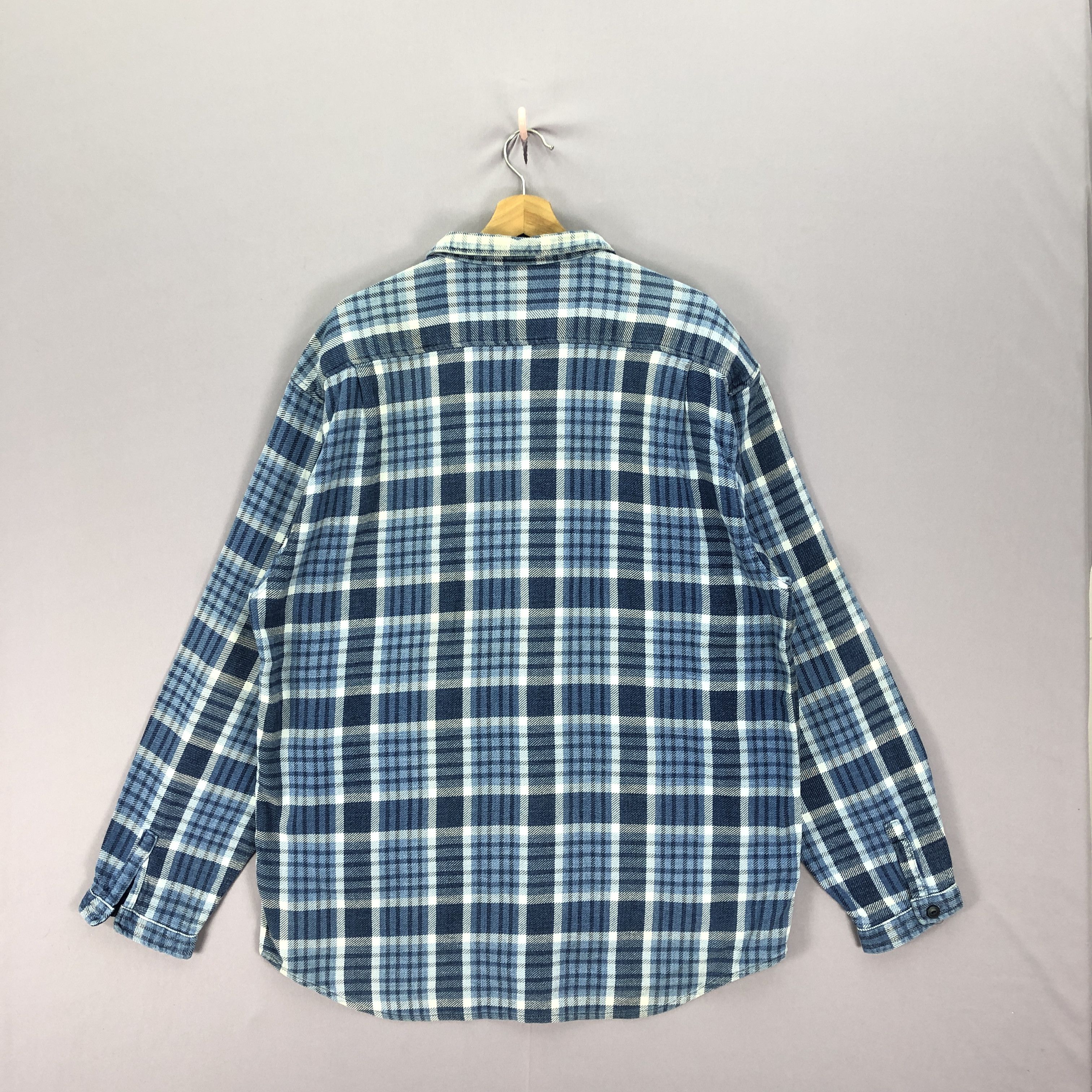 Japanese Brand × Seditionaries × Vintage Vintage Turbine Japanese Blue Checkered Chore Jacket Size US XL / EU 56 / 4 - 2 Thumbnail