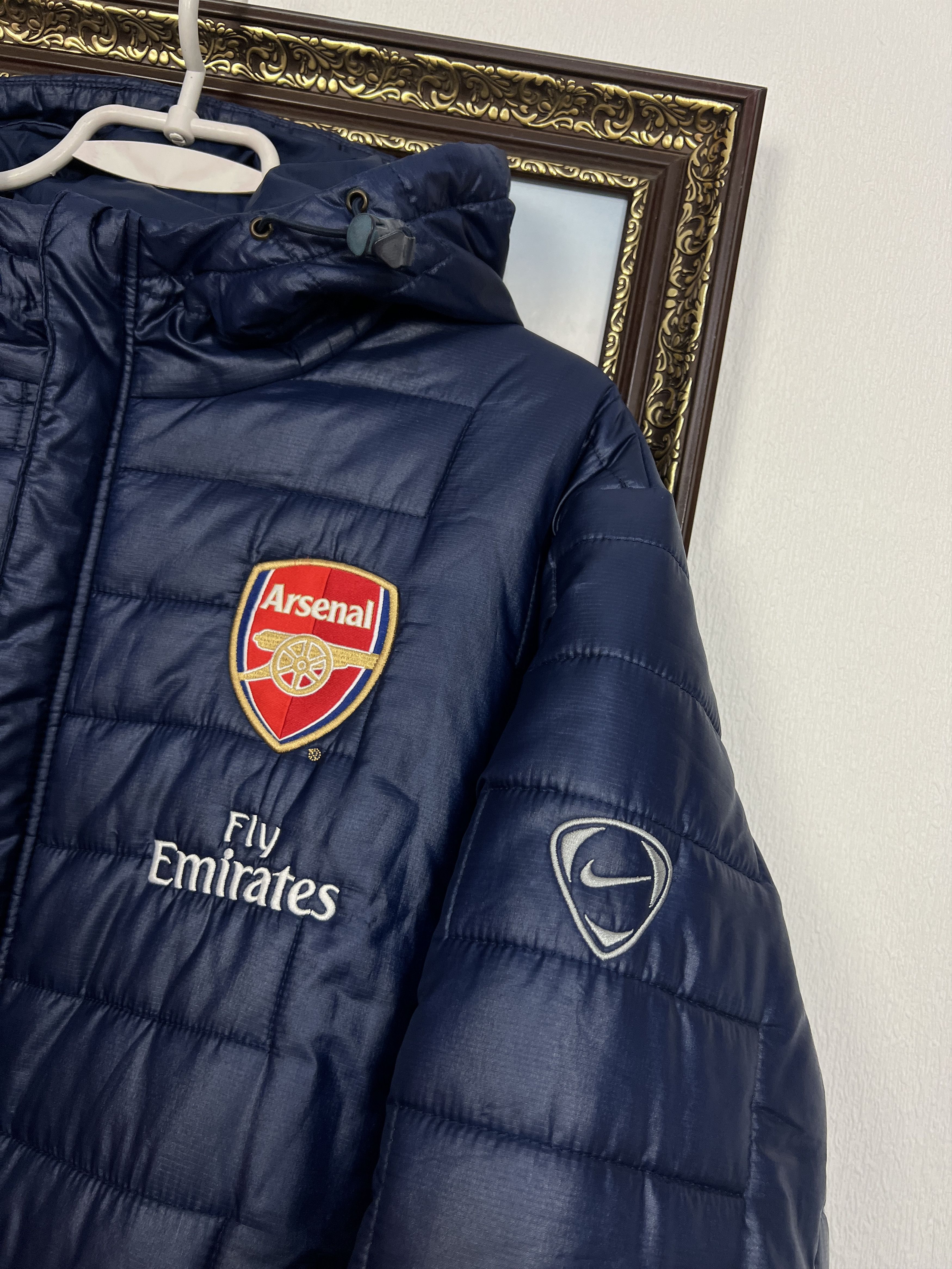 Nike Vintage Arsenal Football Padded Hooded Jacket Soccer Gunners Size US L / EU 52-54 / 3 - 4 Thumbnail