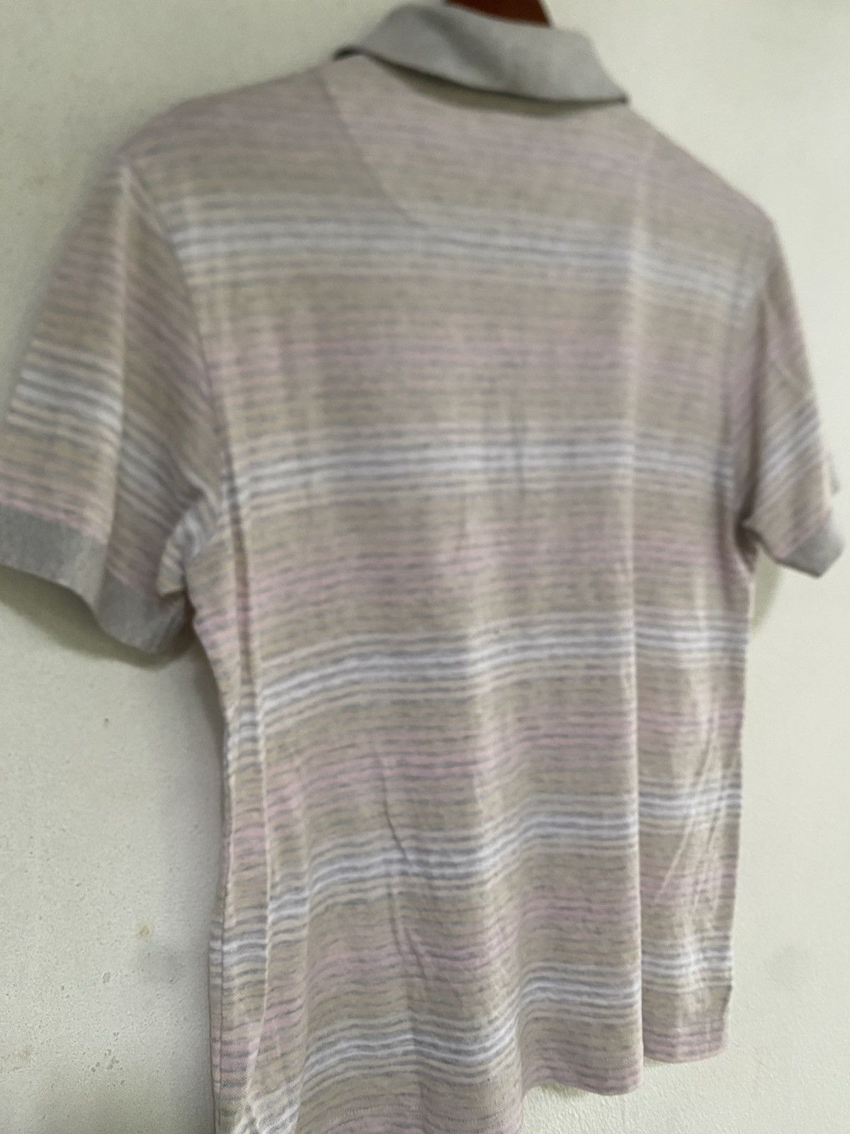 Burberry × Japanese Brand Burberry Golf White Striped Short Sleeve Collar T Shirt Size US M / EU 48-50 / 2 - 10 Thumbnail