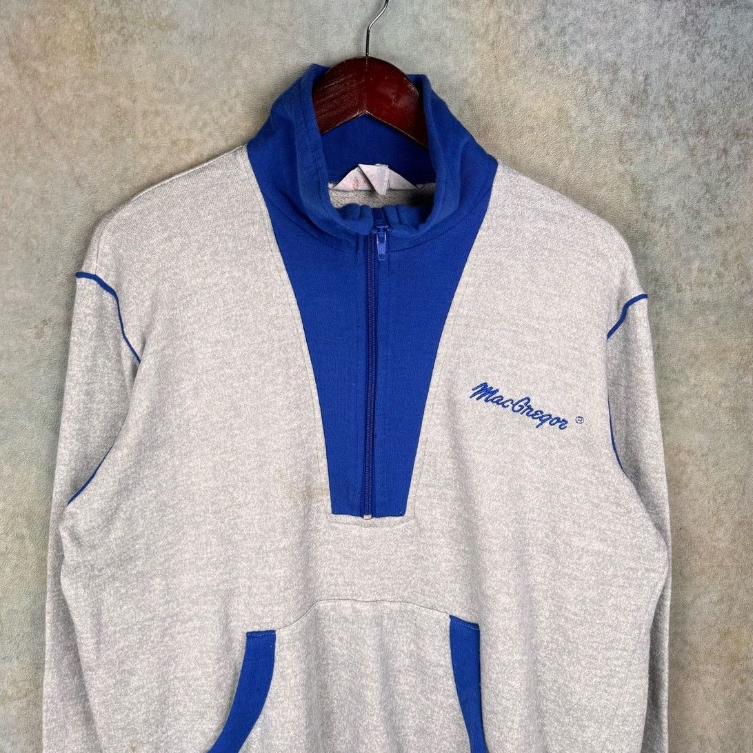 Vintage VTG 80s MacGregor Q Zip Sweatshirt Sz L Gray Blue Size US L / EU 52-54 / 3 - 2 Thumbnail