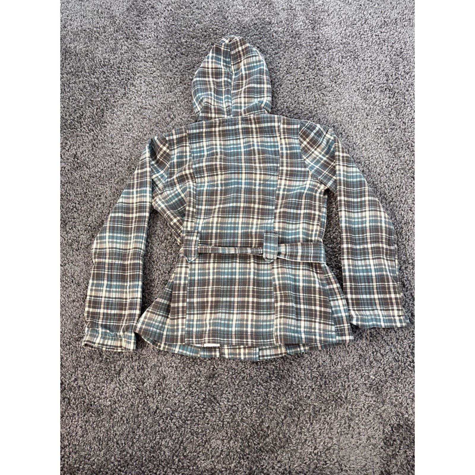 Vintage VINTAGE Self Esteem Hoodie Womens Large Plaid Belted Tie Button Boho Y2K Brown Girls? Mens? Size L / US 10 / IT 46 - 6 Thumbnail