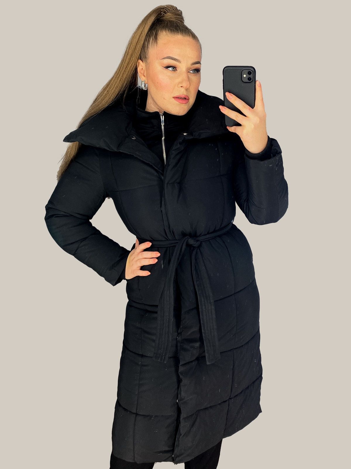 Other Long Black Puffer Coat – Modern Luxury & Warmth Size L / US 10 / IT 46 - 1 Thumbnail