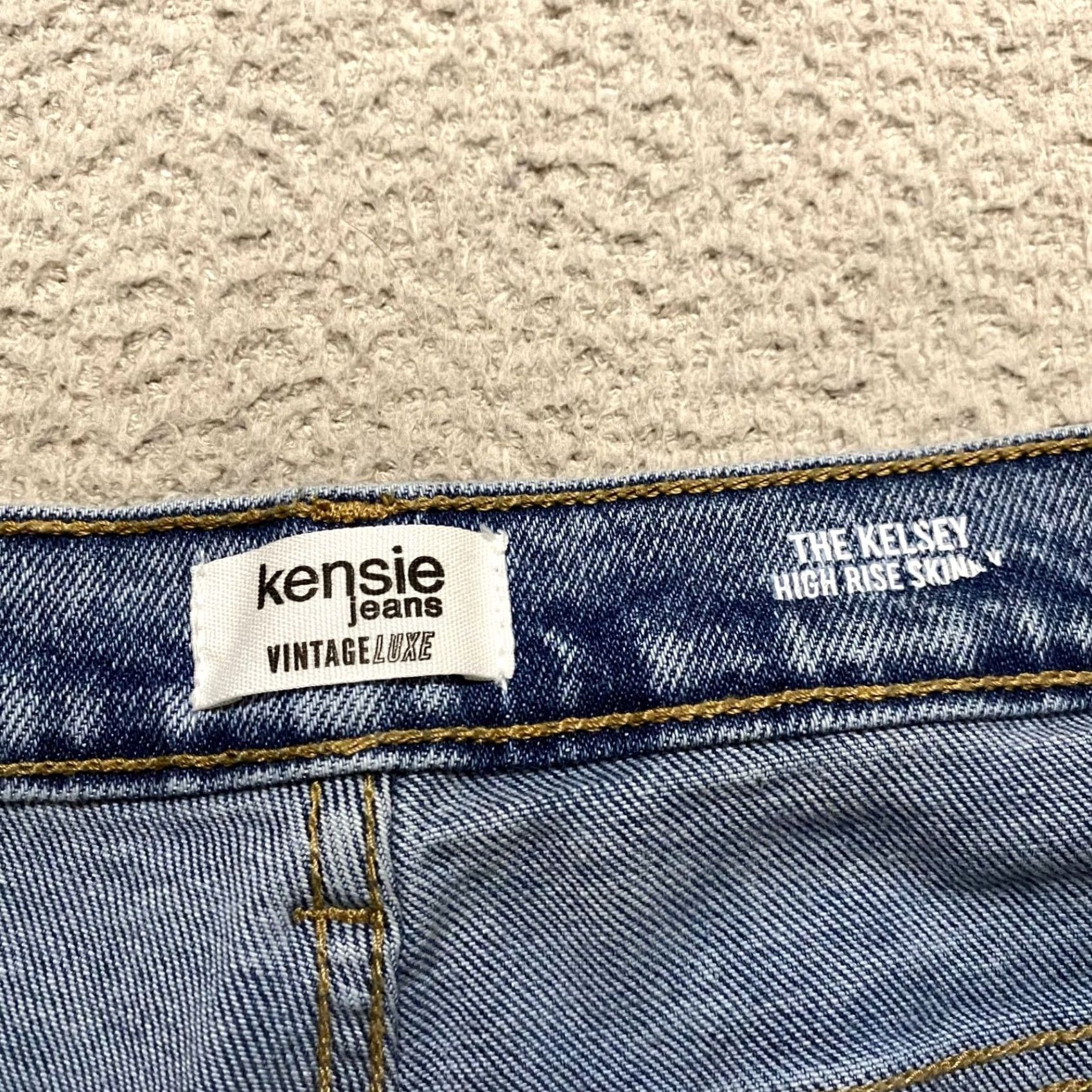 Vintage Kensie Jeans Womens Jeans Blue Denim Medium Wash Kelsey High Rise Skinny Raw Hem Size 6 Slim 5-Pocket Pockets Size 28" / US 6 / IT 42 - 3 Thumbnail