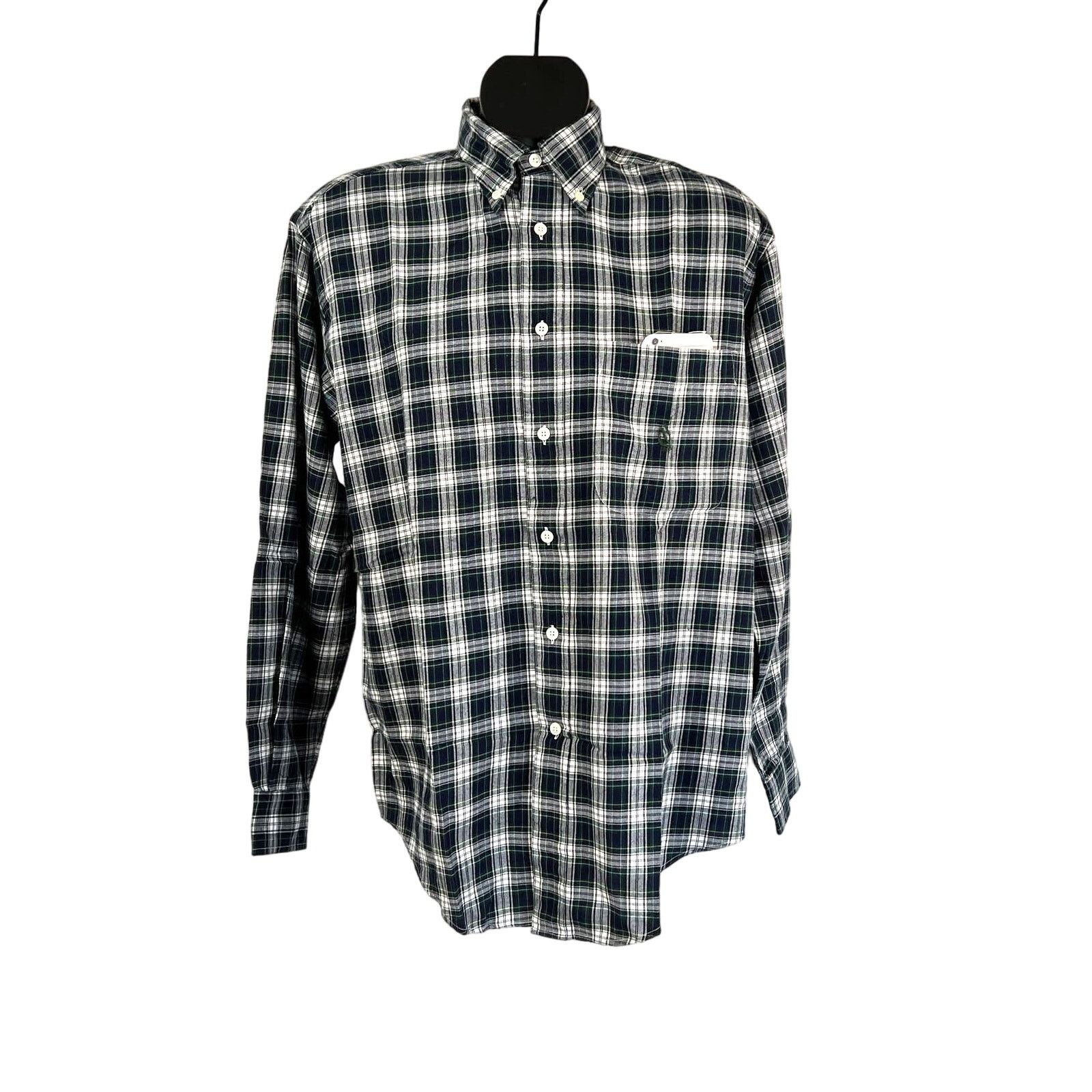 Vintage 80s Nautica Plaid Flannel Shirt Lightweight Cotton