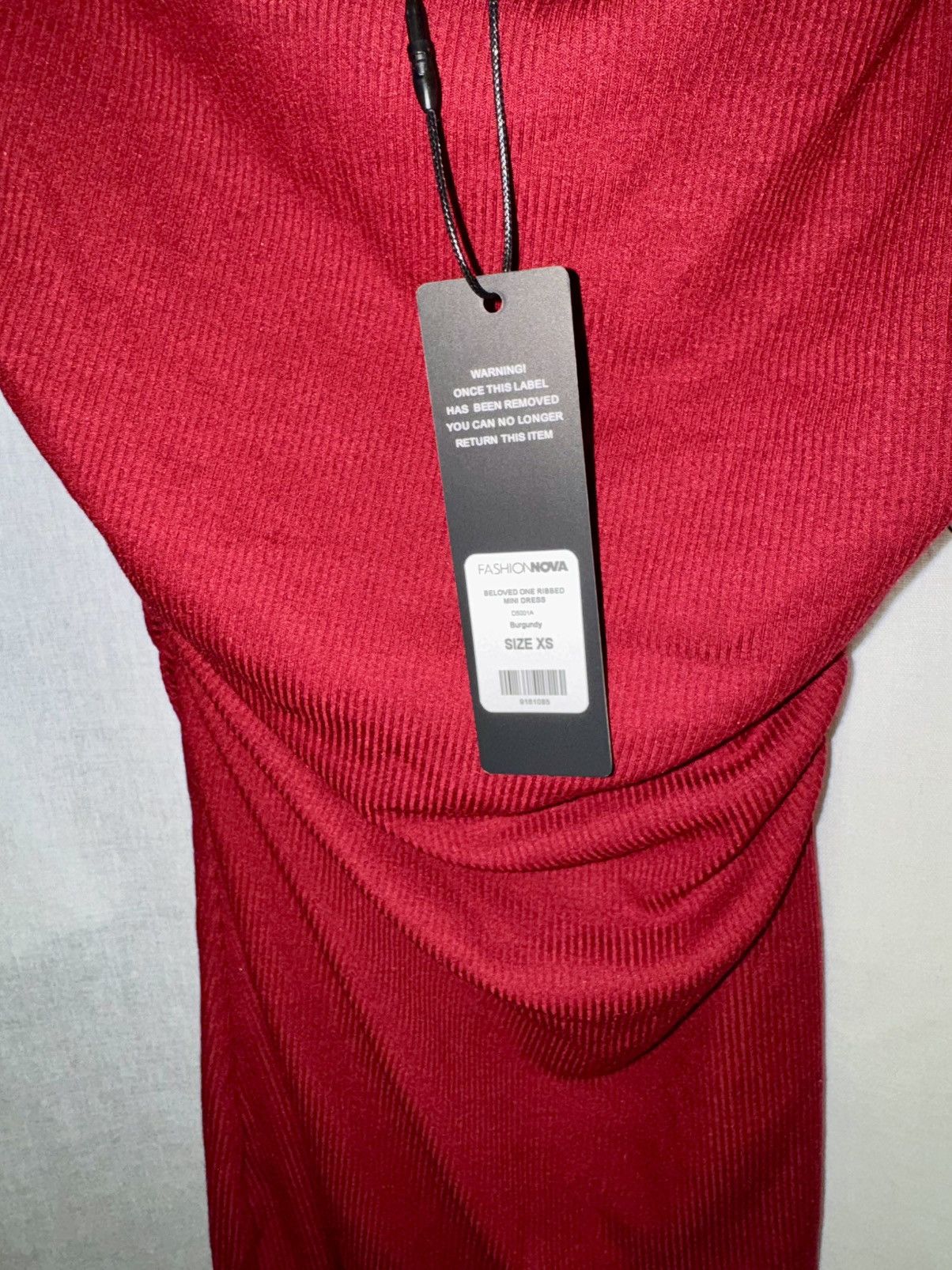 Fashion Nova Fashion Nova Wine Ribbed Mini Dress Size XS / US 0-2 / IT 36-38 - 4 Thumbnail