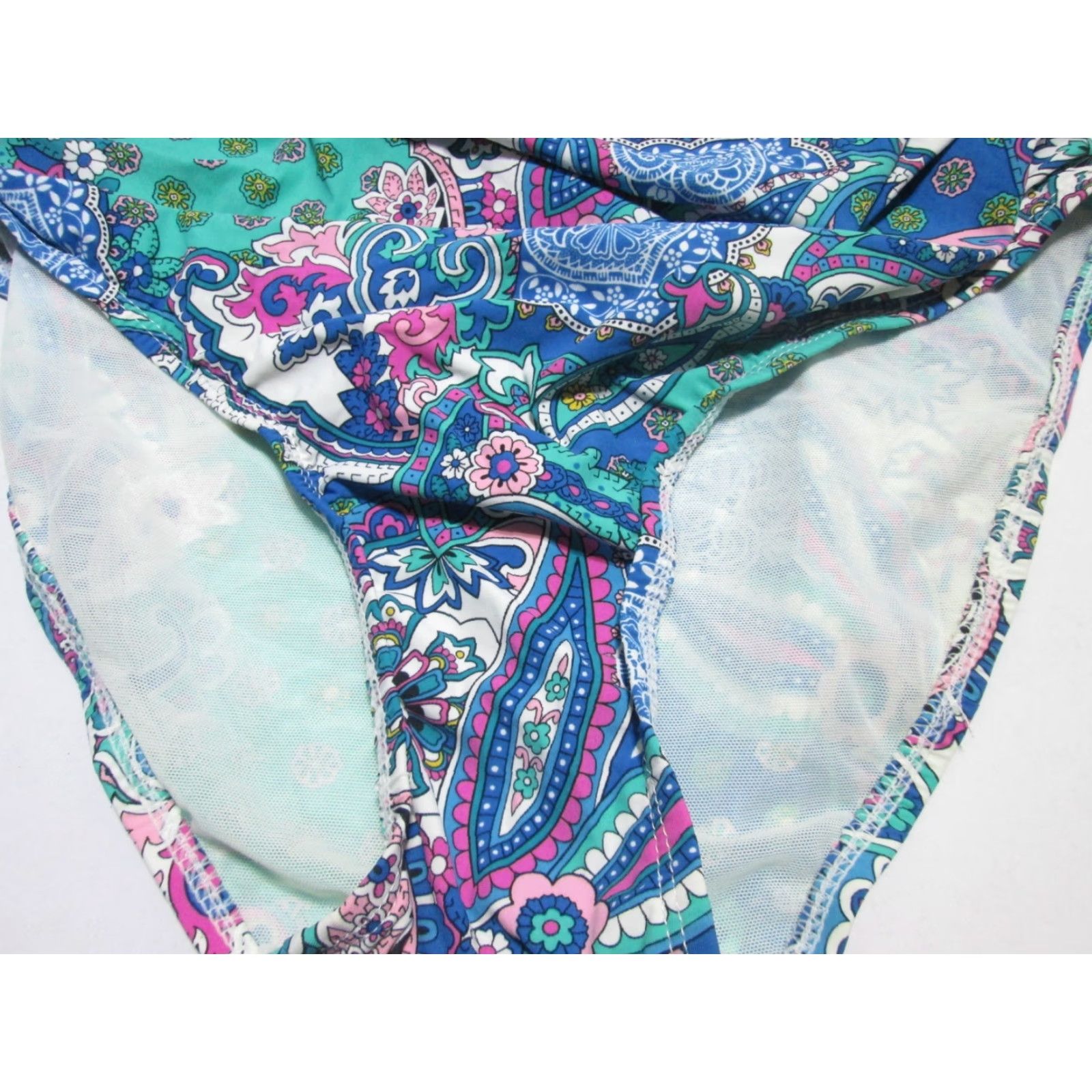Spanx Spanx Womens One Piece Swimsuit Teal Lined Floral Wide Strap M Size ONE SIZE - 3 Thumbnail