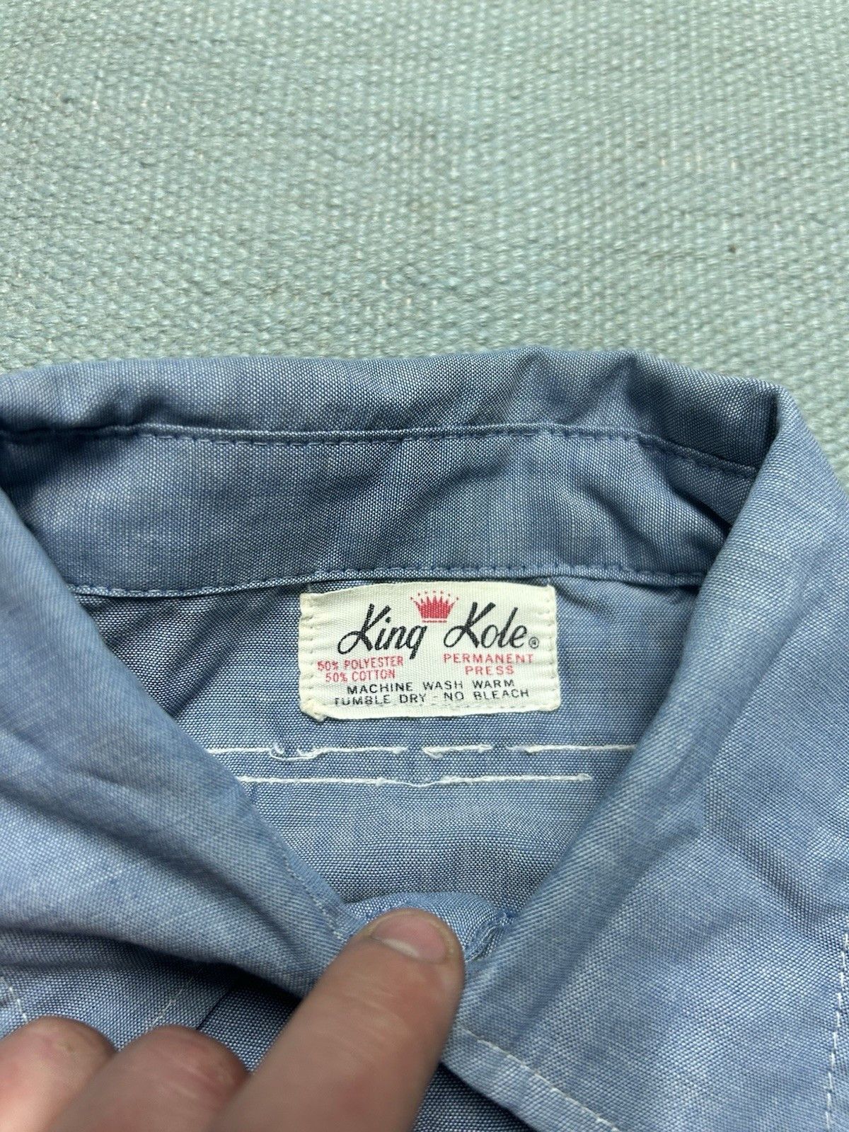 Vintage Vtg 70 chambray work shirt King Kole distressed AS IS Medium Size US M / EU 48-50 / 2 - 7 Thumbnail