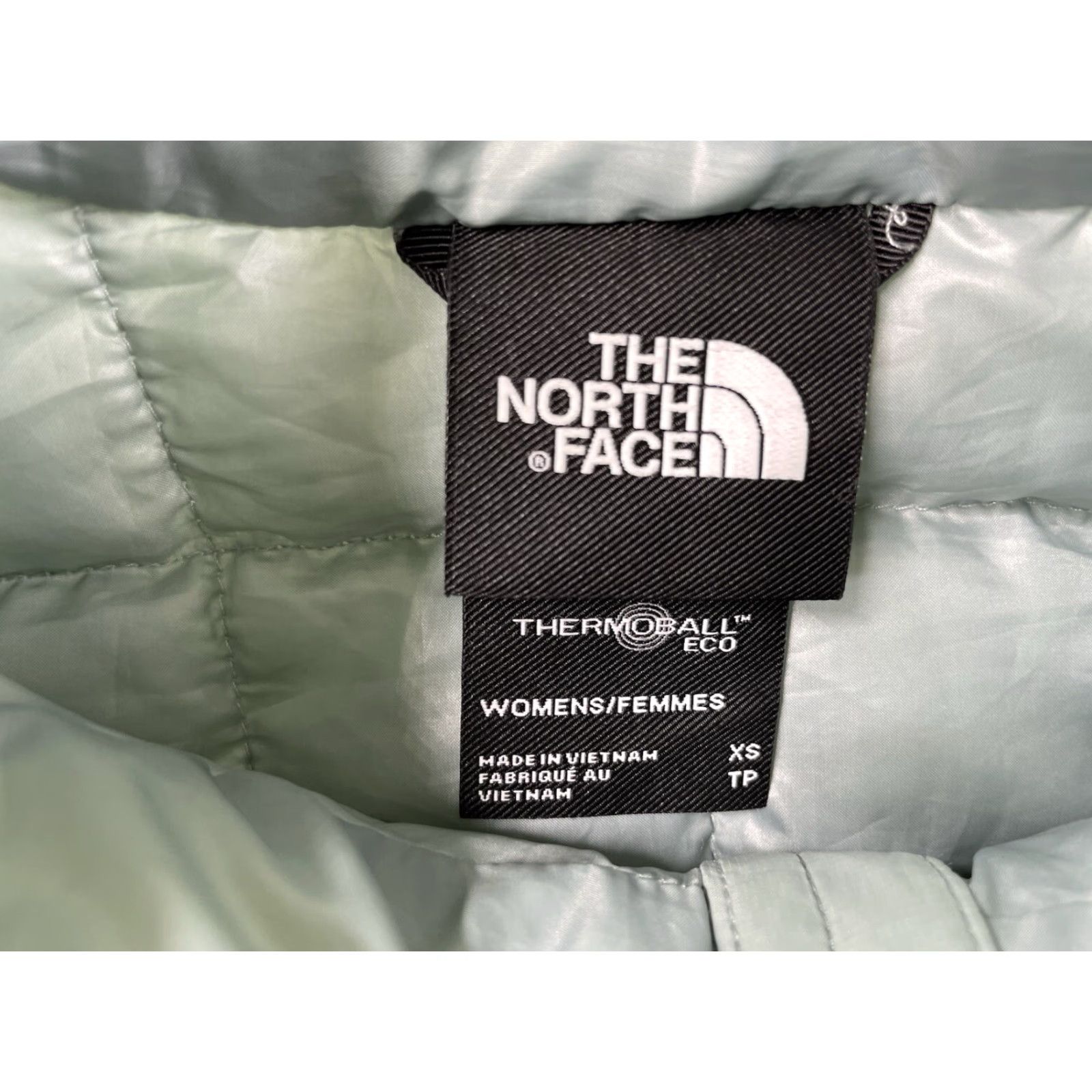 The North Face VINTAGE? No — The North Face Thermoball Eco Jacket Womens XS Mint Quilted Puffer Primaloft Size XS / US 0-2 / IT 36-38 - 3 Thumbnail