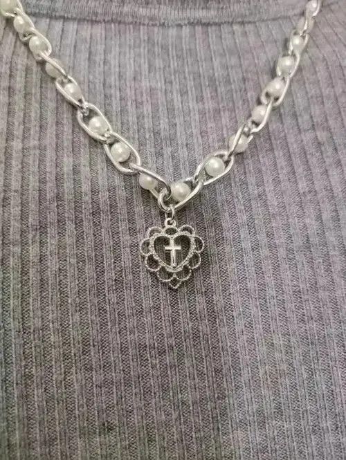 Jewelry Cross Heart Streetwear Necklace Chain Size ONE SIZE - 3 Thumbnail