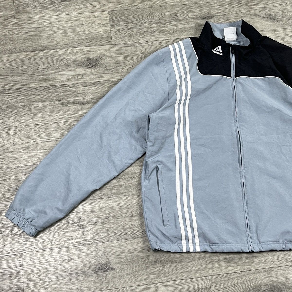 Adidas Vintage Adidas Clima365 Track Jacket Grey Black 3-Stripes Size US L / EU 52-54 / 3 - 6 Thumbnail