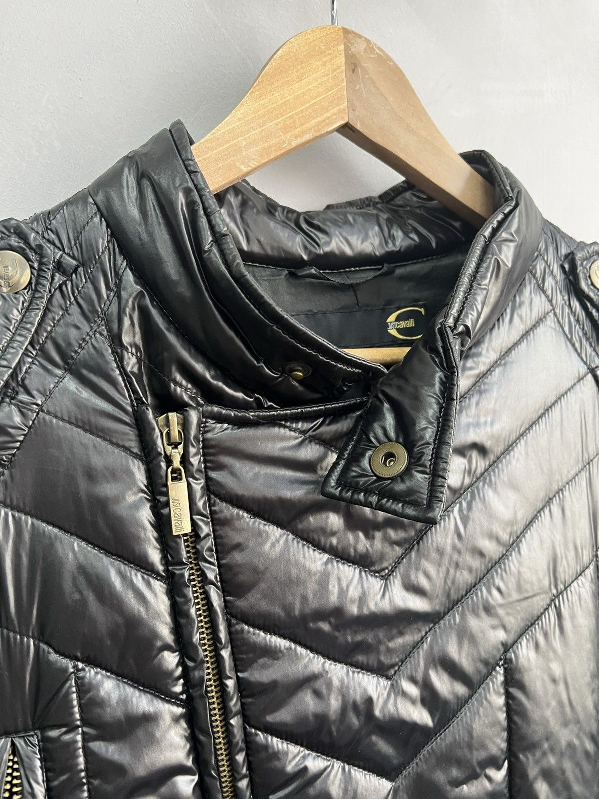 Designer VINTAGE BIKER ROBERTO CAVALLI JACKET LEATHER NYLON BONDAGE Size US XL / EU 56 / 4 - 5 Thumbnail
