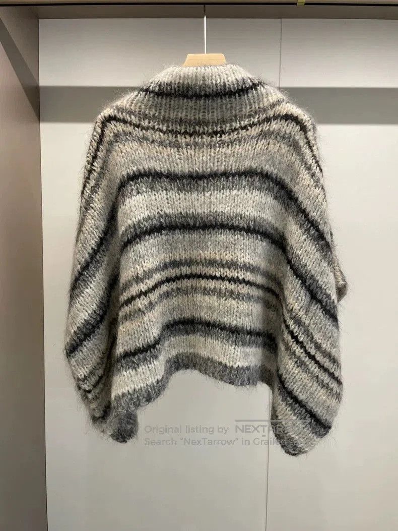 Brunello Cucinelli Brunello Cucinelli Gray Striped Turtleneck Sweater. Size US M / EU 48-50 / 2 - 2 Thumbnail