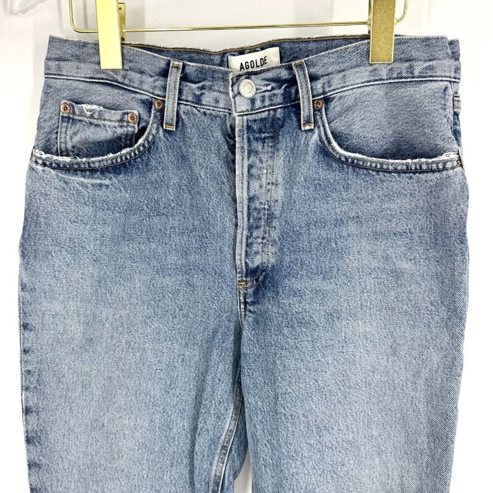 Agolde Agolde Lana Relaxed Straight Denim Jeans Raw Hem Size 28 Size 28" / US 6 / IT 42 - 3 Thumbnail