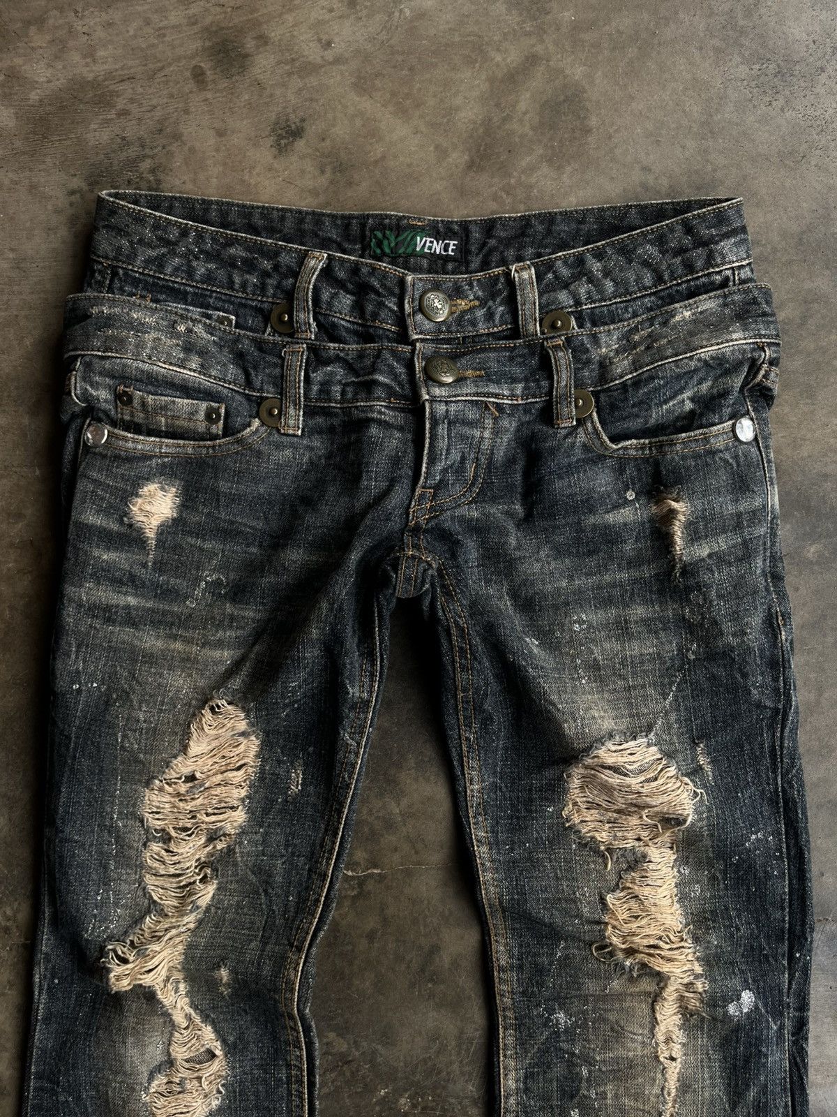 Isamu Katayama Backlash 2000s JAPANESE VENCE DISTRESSED FLARE BOOTCUT PANTS DENIM Size US 29 - 1 Thumbnail