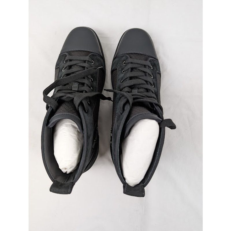 Christian Louboutin o1rshd1 Louis Orlato Flat Hi-Top Sneakers in Black Size US 12 / EU 45 - 11 Thumbnail