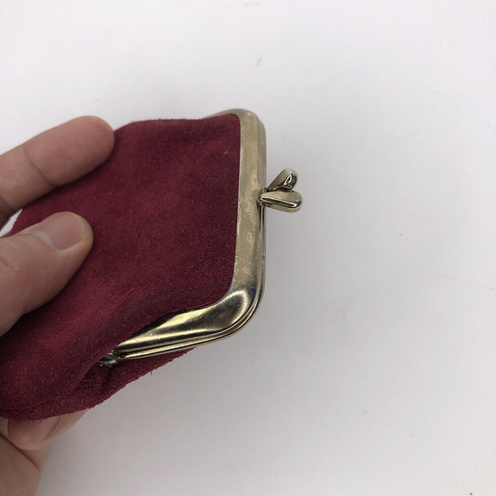 Other VTG Victorian Lady Burgundy Suede Coin Purse Clip Rose Size ONE SIZE - 12 Thumbnail