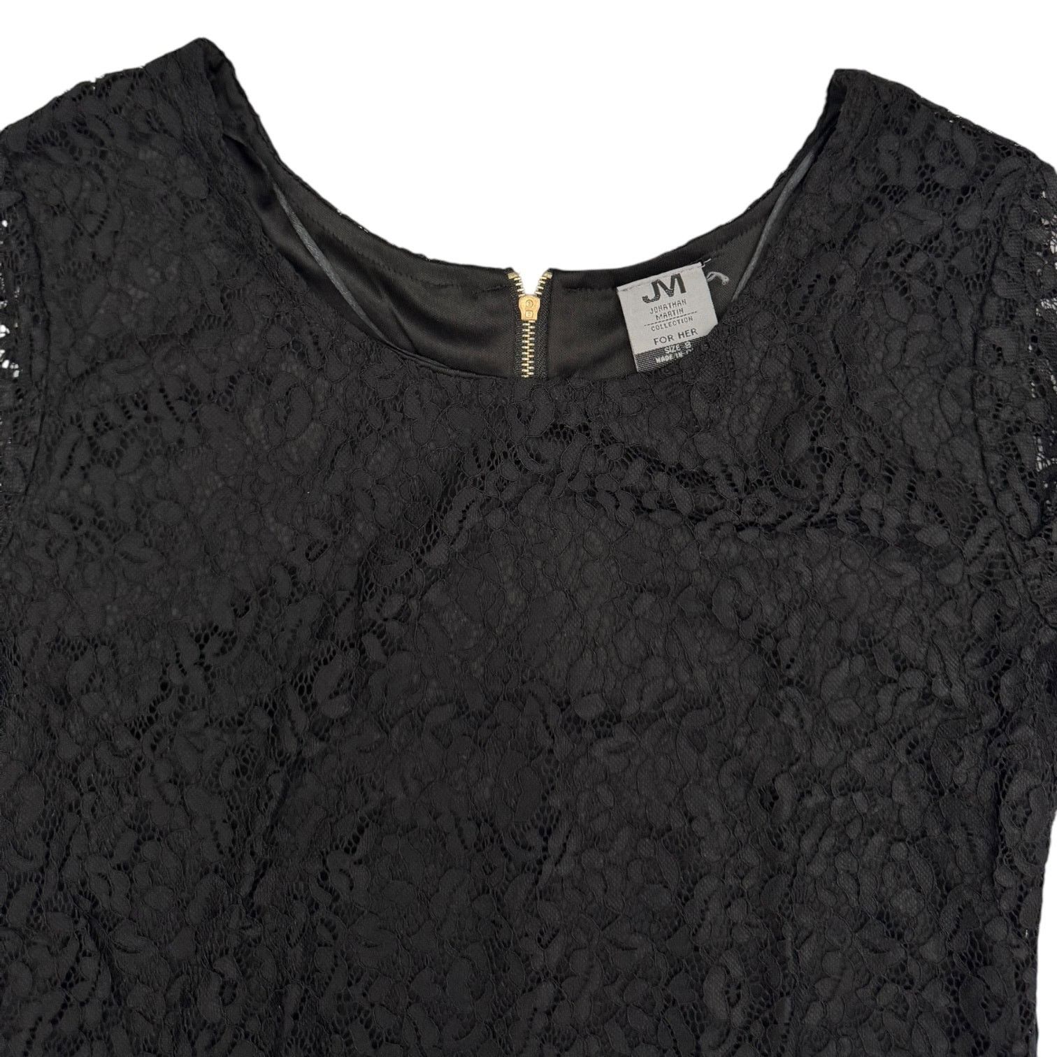Other Jonathan Martin Black Lacy Women’s Shift Dress Small Size S / US 4 / IT 40 - 2 Thumbnail