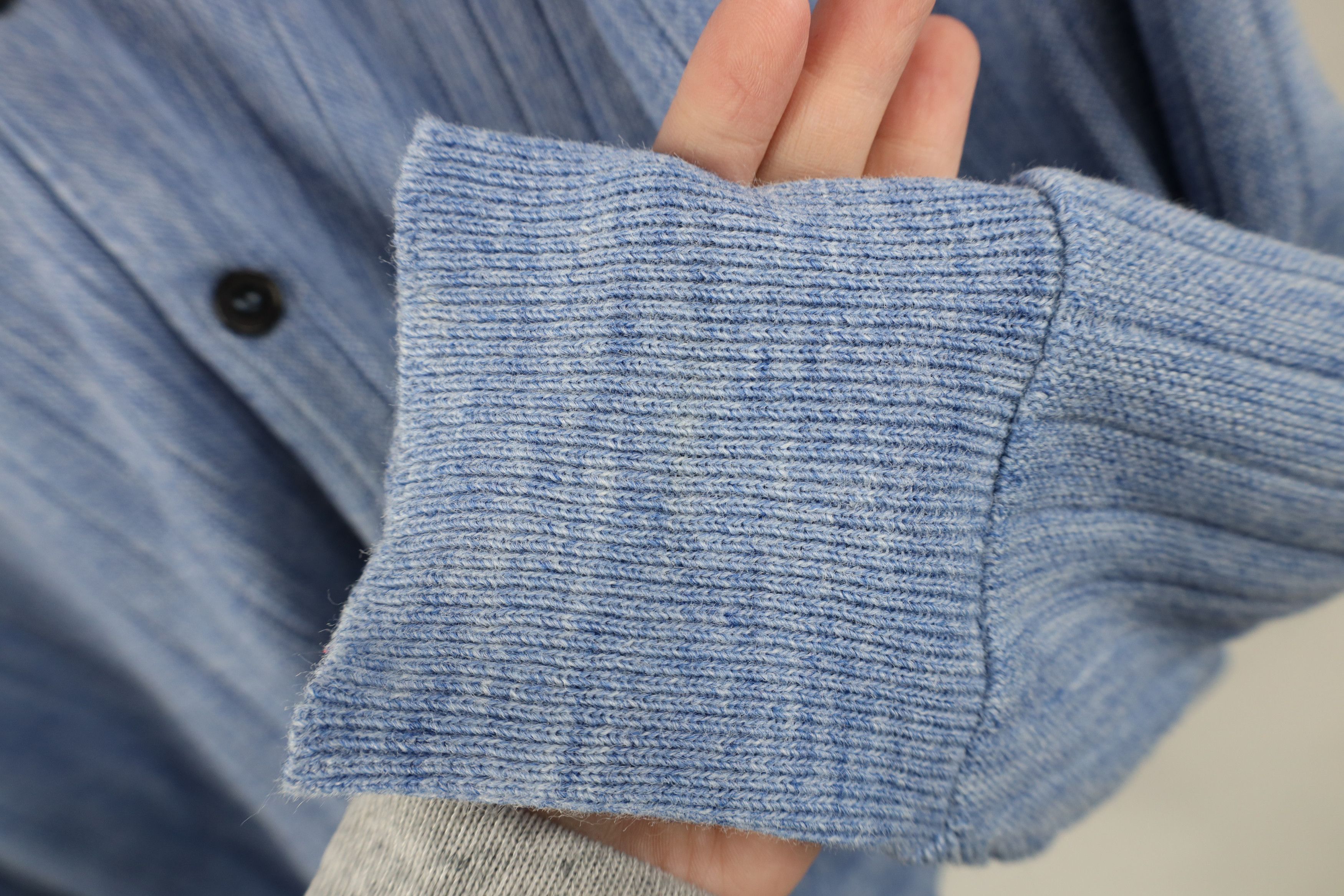 Vintage Vintage 70s Streetwear Ribbed Knit Cardigan Sweater Blue USA Size US XL / EU 56 / 4 - 5 Thumbnail