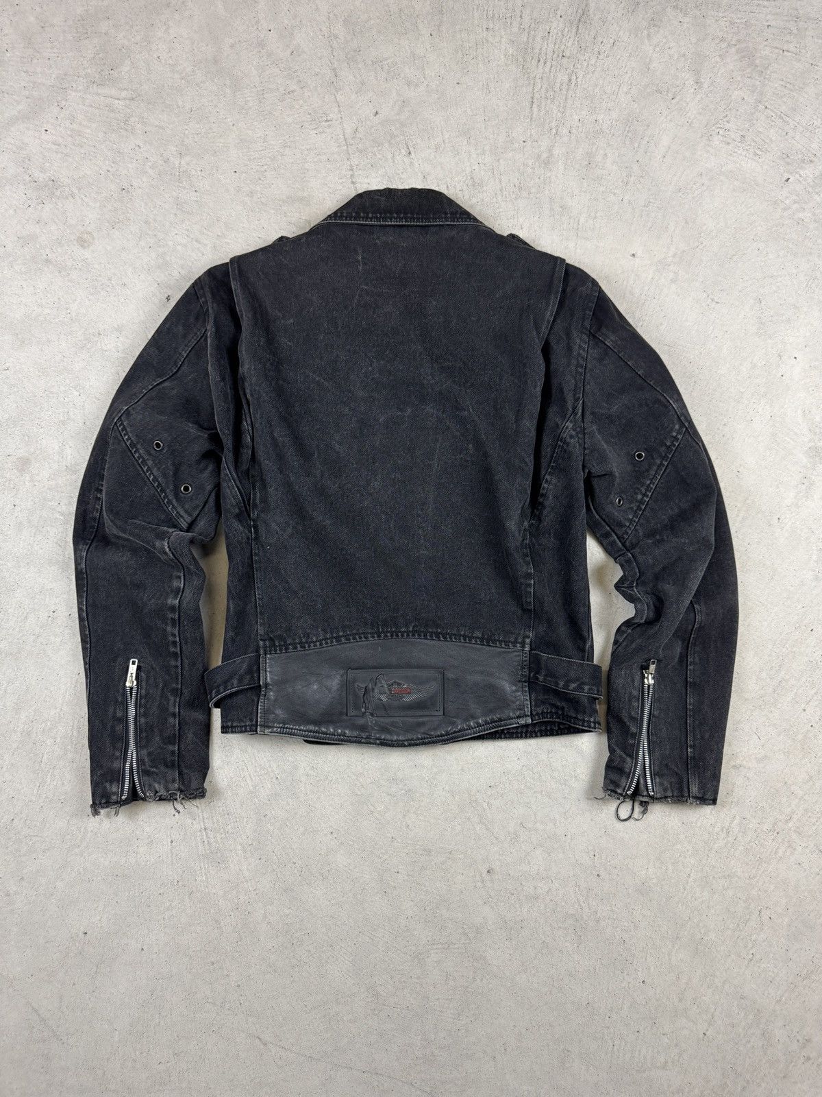 Harley Davidson × Vintage 1990’s Harley Davidson Black Denim Riding Jacket Size US M / EU 48-50 / 2 - 4 Thumbnail