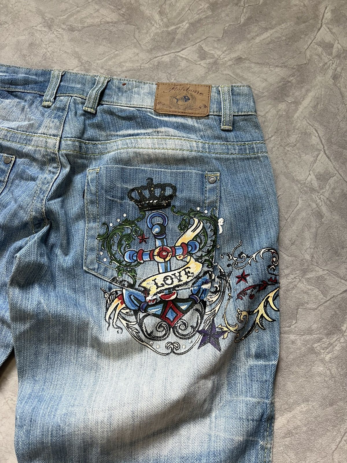 Christian Audigier FISHBONE VINTAGE SHORTS Size US 32 / EU 48 - 2 Thumbnail