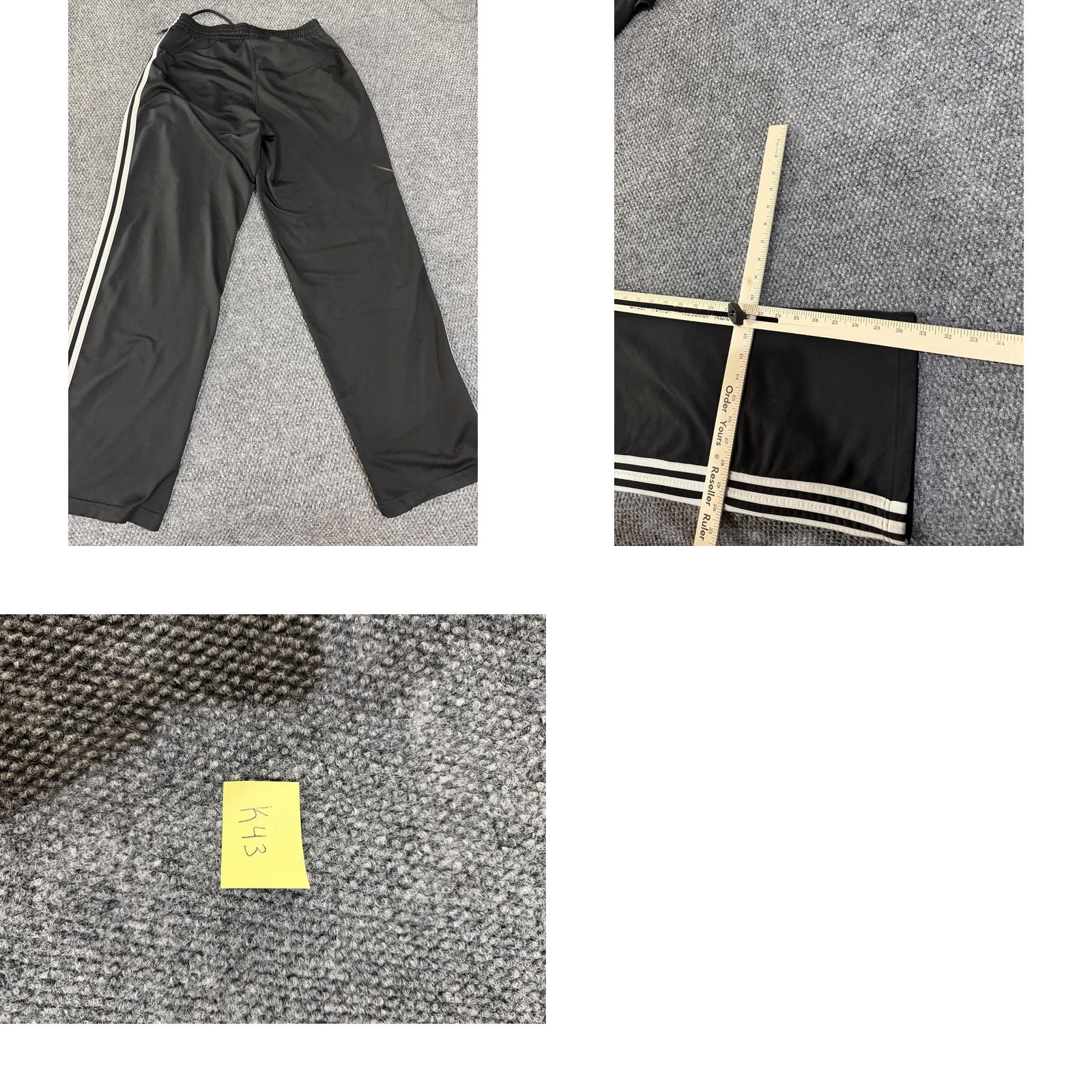 Adidas Adidas Track Pants Mens M Black Knit Elastic Waist Three Stripes Athletic Pants Size US 31 - 8 Thumbnail