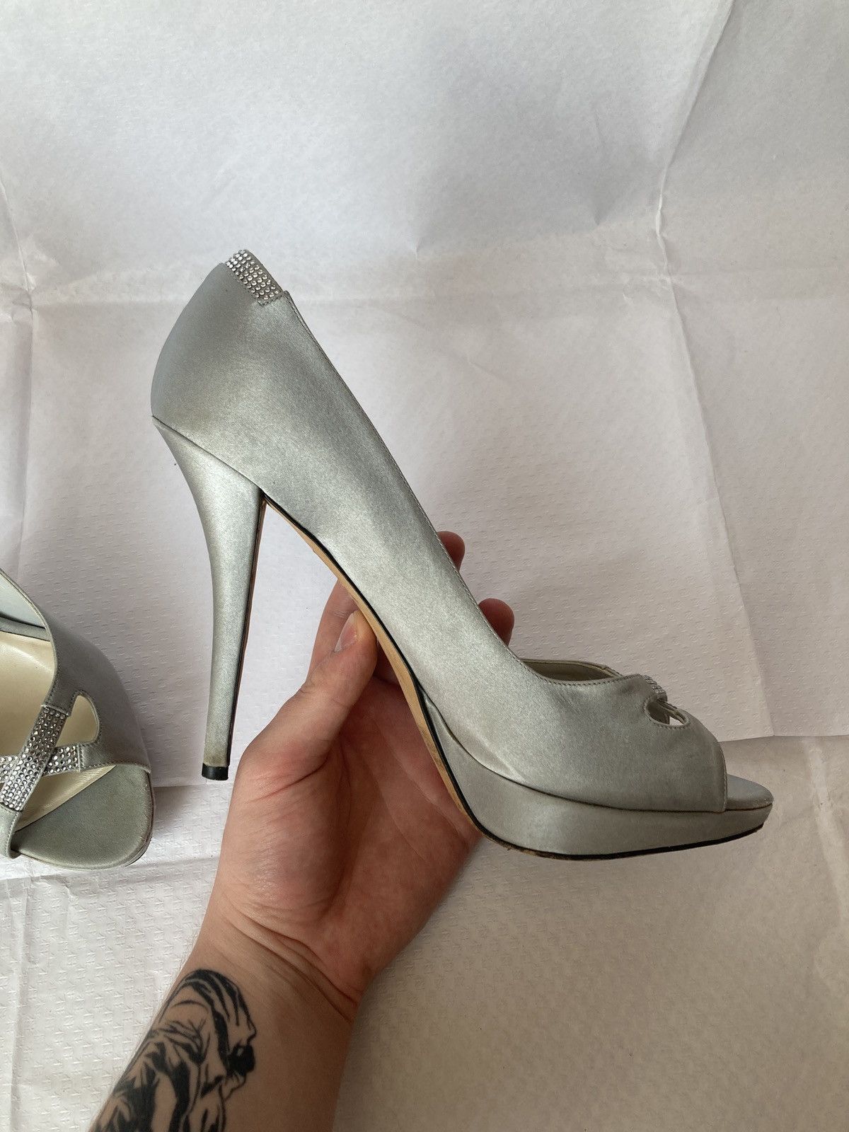 Dior Christian Dior Silver Satine Heels Vintage Archive Rare Size US 9.5 / IT 39.5 - 11 Thumbnail
