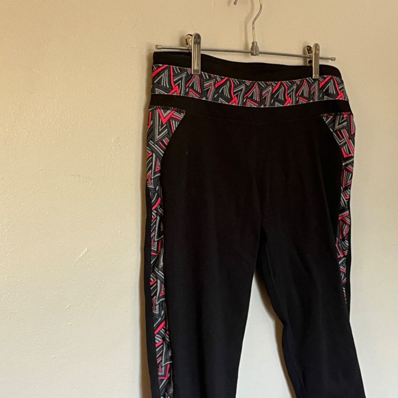 Fabletics Fabletics Women's Leggings Black Geometric Pattern Large Size 34" / US 12 / IT 48 - 2 Thumbnail