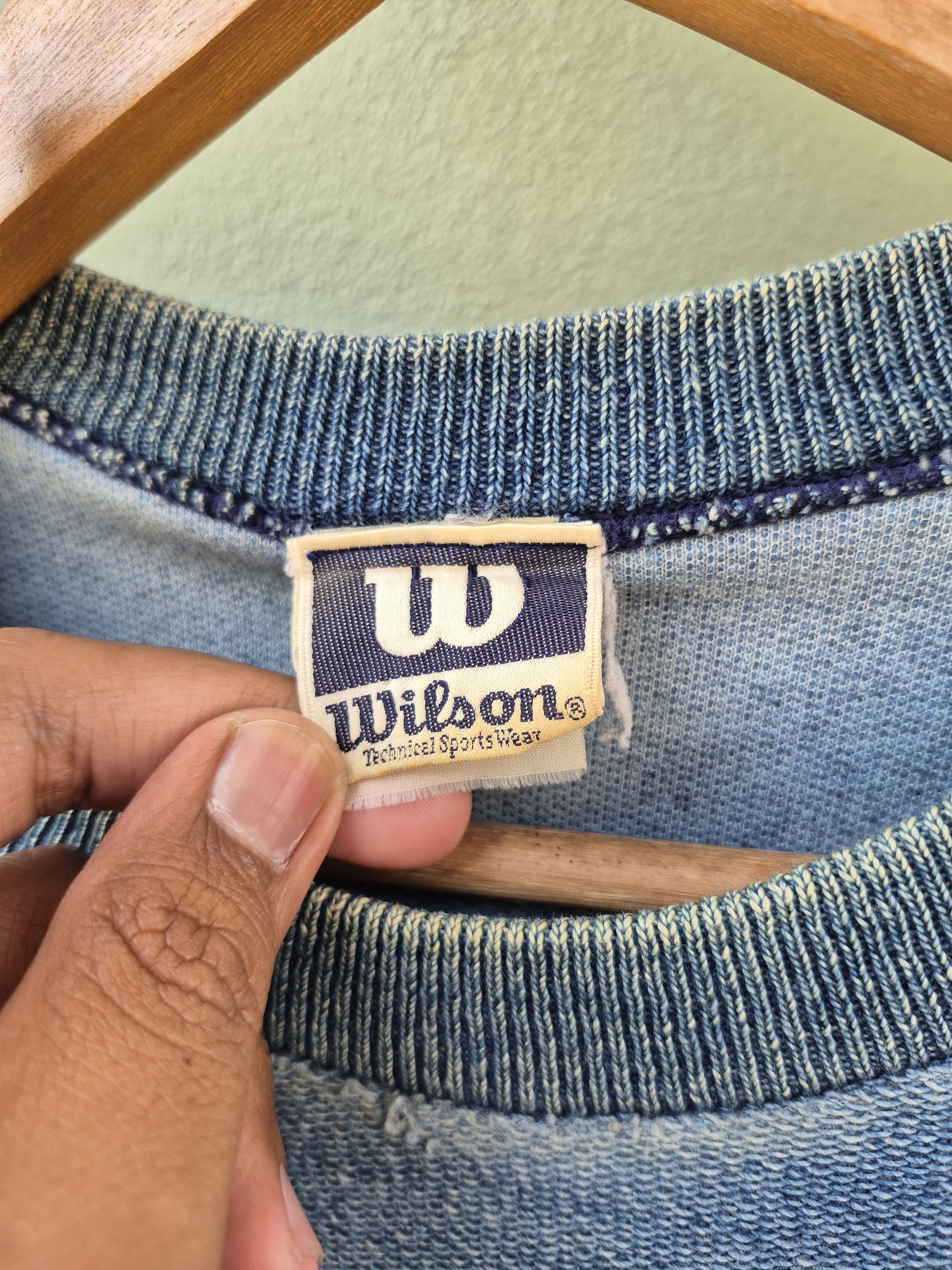 Vintage × Wilson 🔥 Vintage Wilson Cotton Denim Sweater Sweatshirt 80s 90s Size US M / EU 48-50 / 2 - 7 Thumbnail