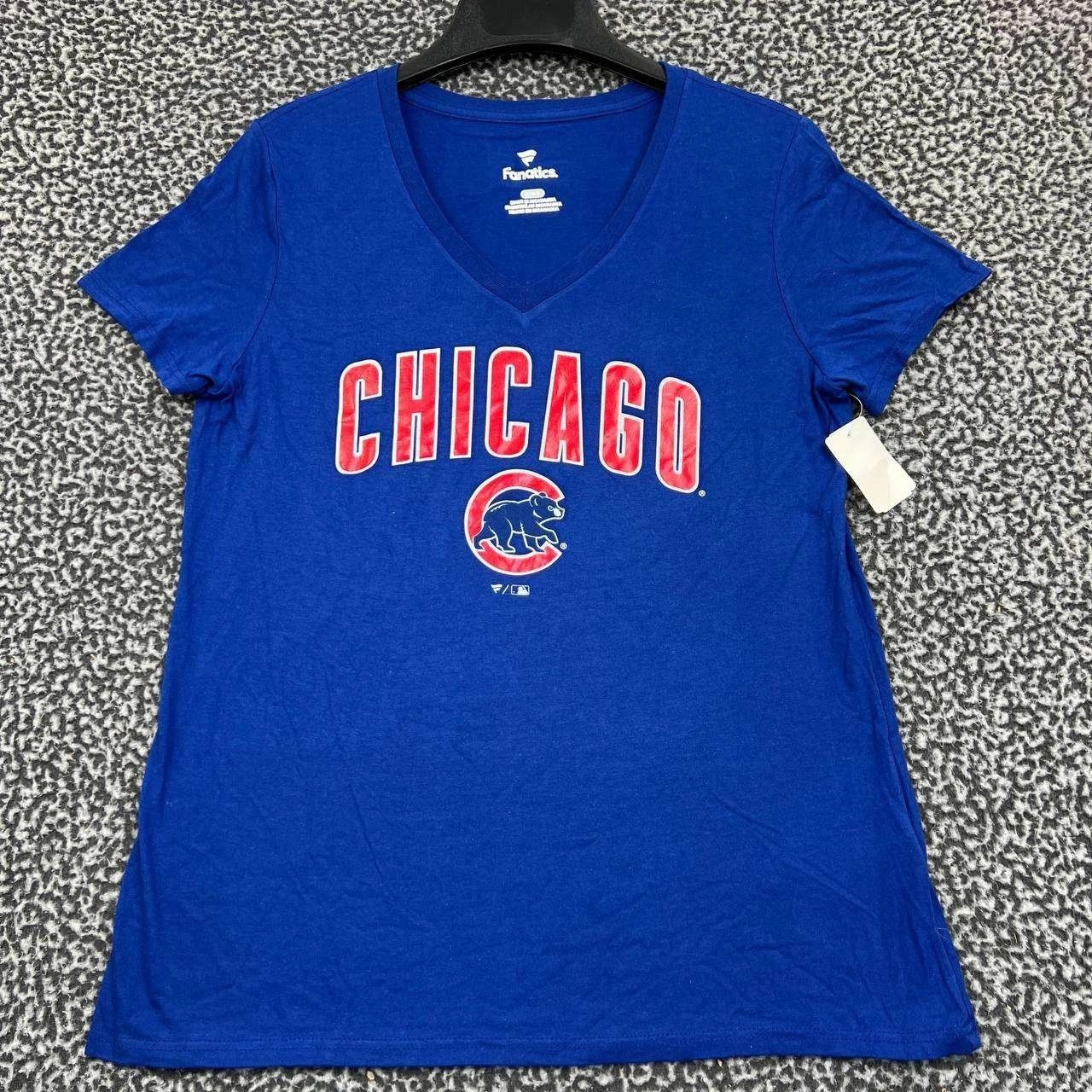Other Chicago Cubs Shirt Women Blue Short Sleeve V-Neck New M Size M / US 6-8 / IT 42-44 - 1 Thumbnail