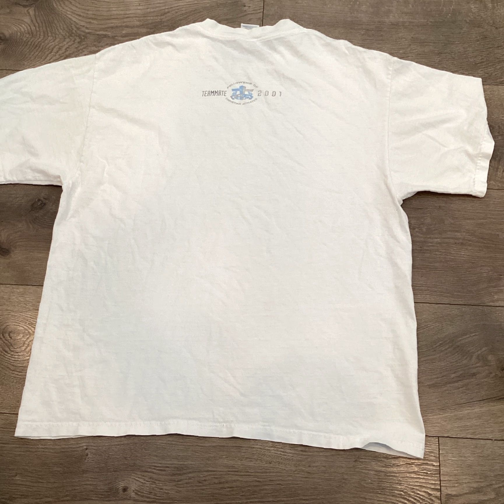 Delta VINTAGE Y2K Delta Fellowship Christian T-Shirt Adult XL White Mens Size US XL / EU 56 / 4 - 7 Thumbnail