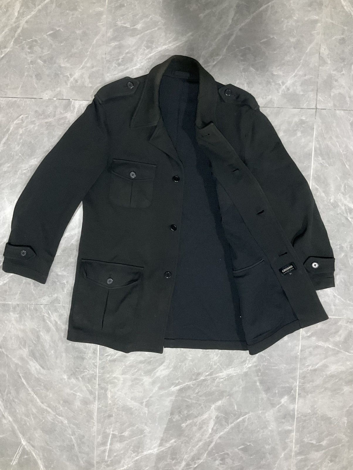 Japanese Brand × Vintage Wool Coat Militry Black Design Size US L / EU 52-54 / 3 - 2 Thumbnail