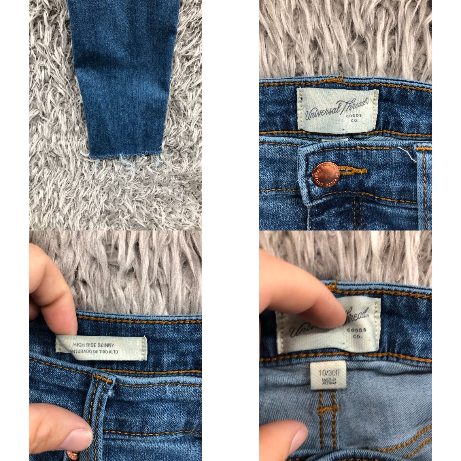 Vintage Universal Thread Jeans Womens High Rise Skinny Medium Wash Blue Size 10 Size 32" / US 10 / IT 46 - 8 Thumbnail