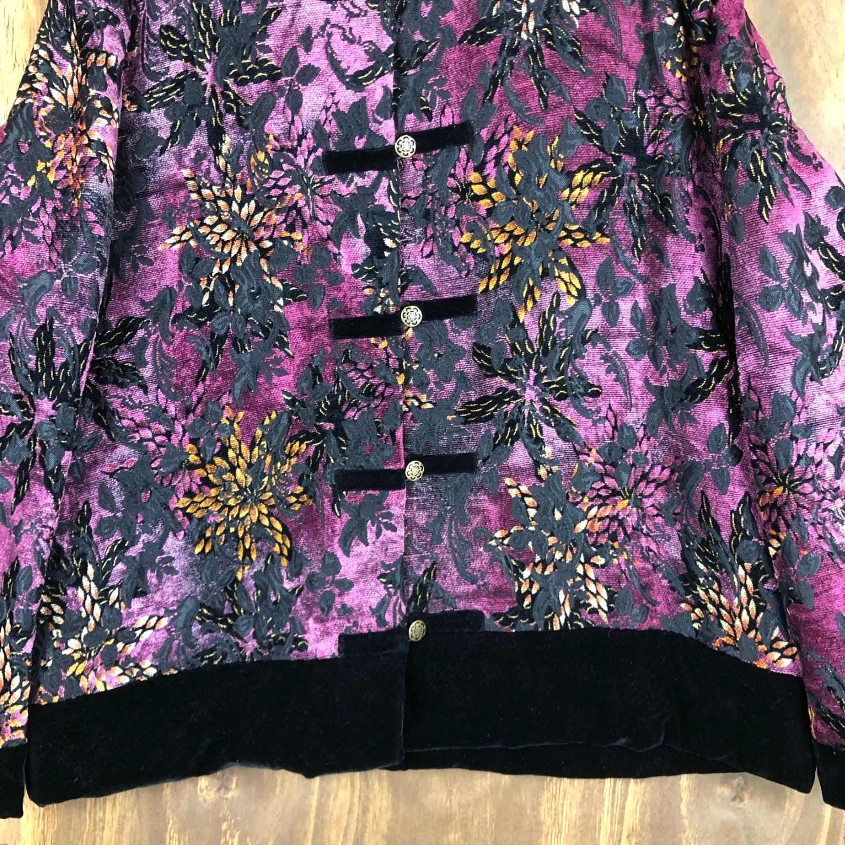 Vintage VINTAGE Wennas Womens Jacket Purple Chinese Style Jacquard Floral Boho 17 Size XXL / US 16-18 / IT 52-54 - 5 Thumbnail