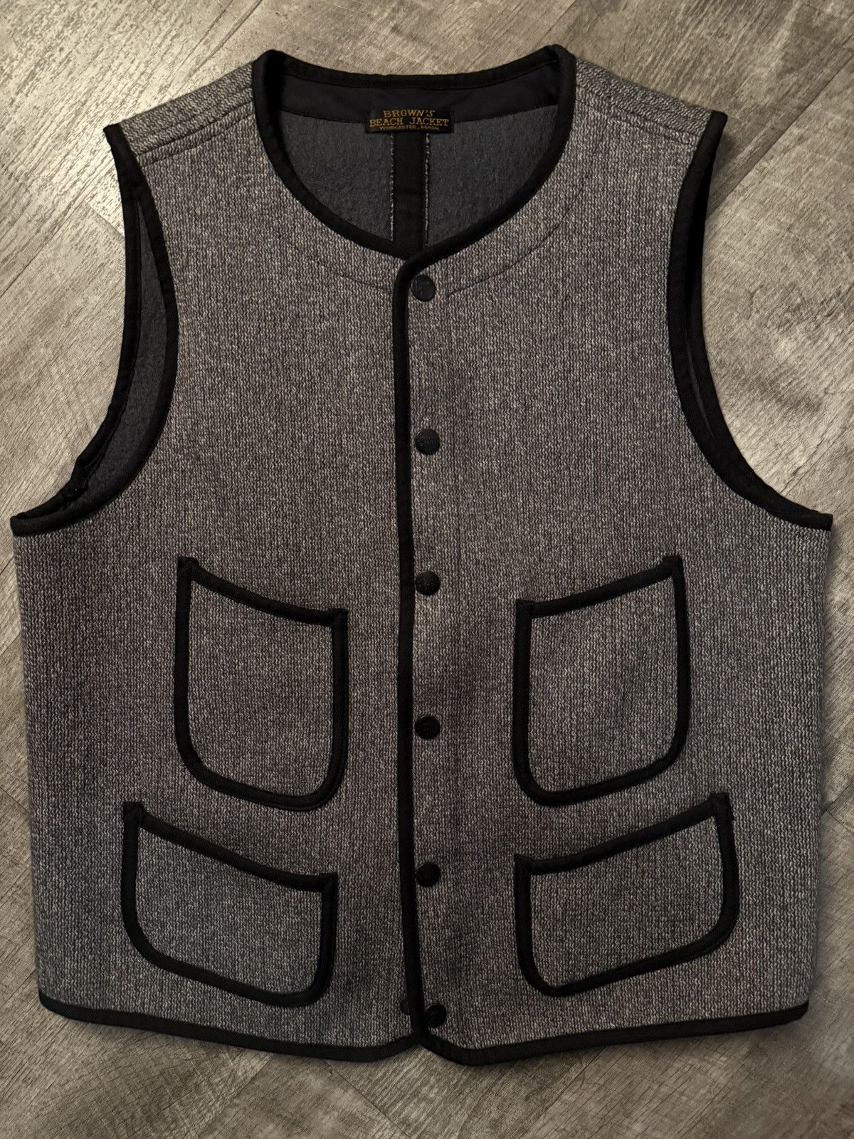 Brown's Beach Jacket Brown’s Beach Jacket Reproduction “Salt & Pepper” Wool Vest Size US S / EU 44-46 / 1 - 2 Thumbnail