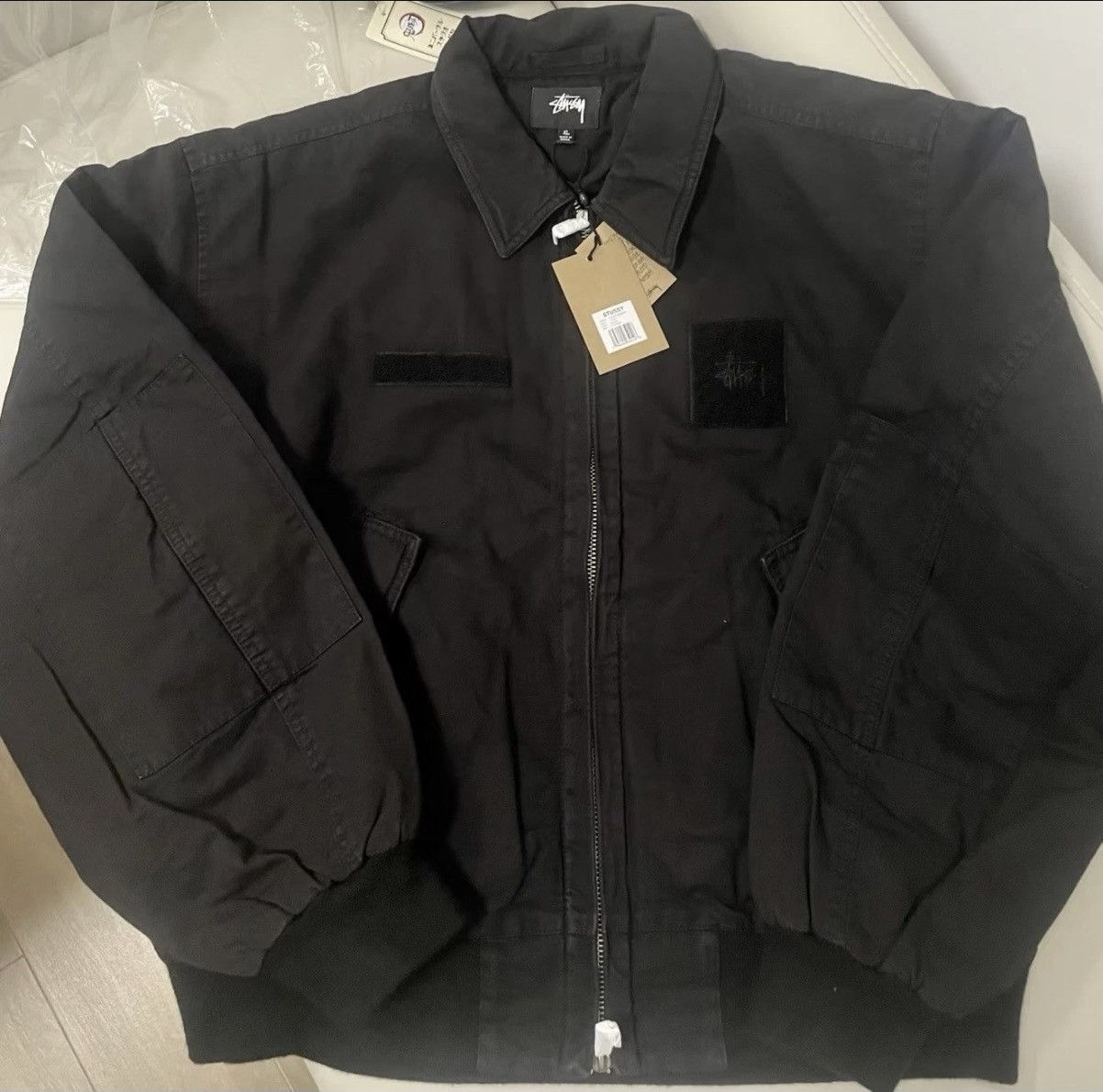 Brand New Stussy Flight Bomber Jacket Mens XL Black