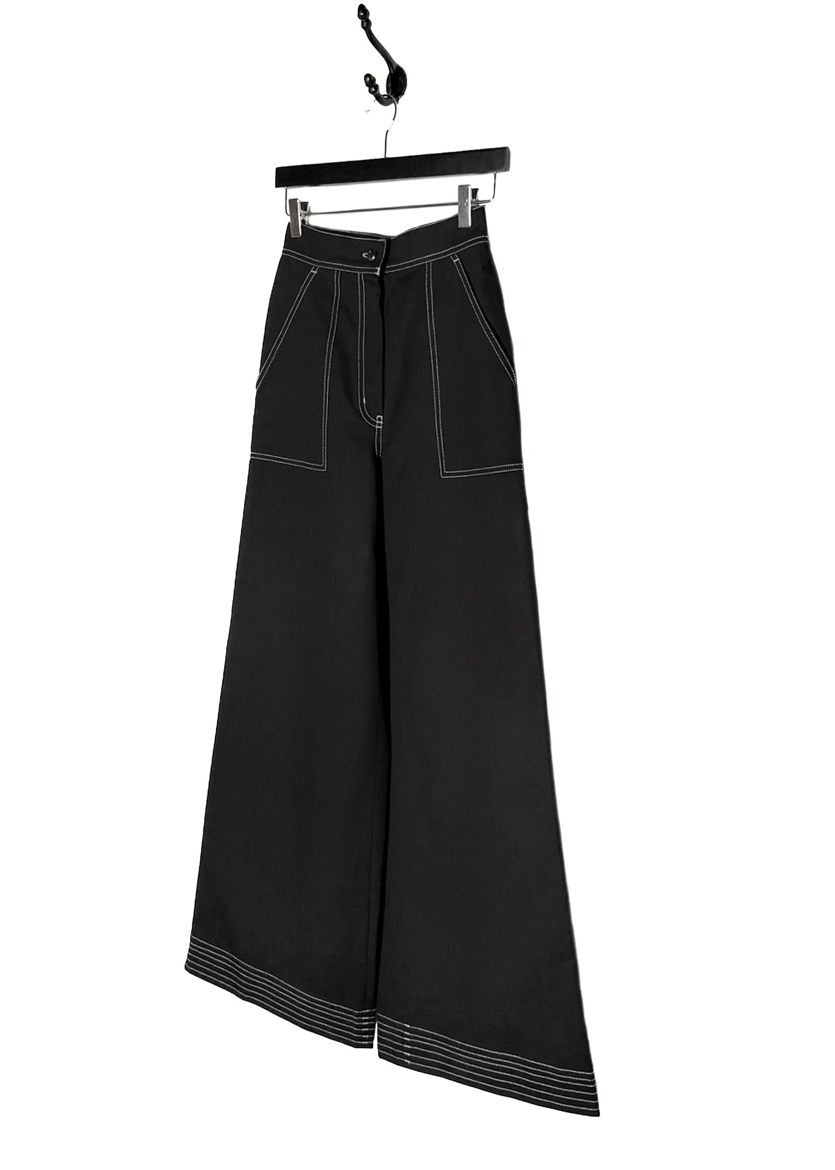 Max Mara Max Mara Black White Stitches Wide Leg Oboli Trousers Size 24" / US 00 / IT 34 - 2 Thumbnail
