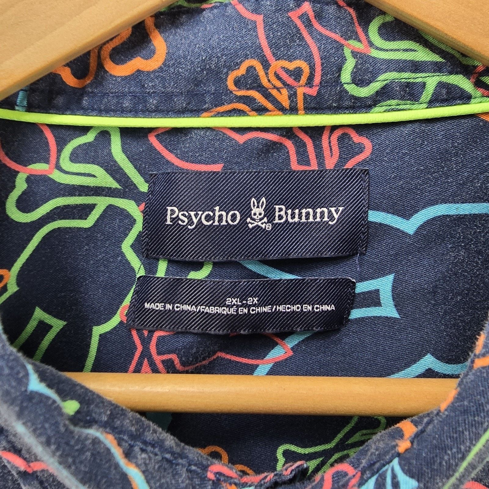Psycho Bunny Psycho Bunny Button Down Shirt XXL Barret All Over Print AOP Size US XXL / EU 58 / 5 - 3 Thumbnail