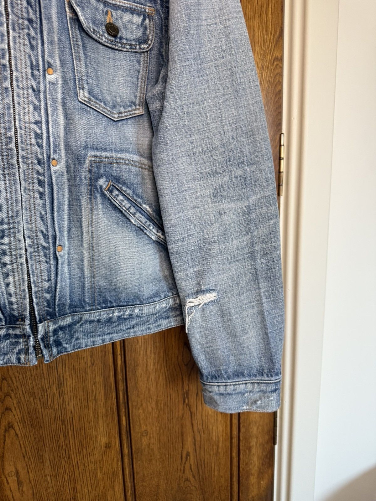 Saint Laurent Paris SS22 Saint Laurent zip distressed denim trucker jacket 50 Size US M / EU 48-50 / 2 - 17 Thumbnail