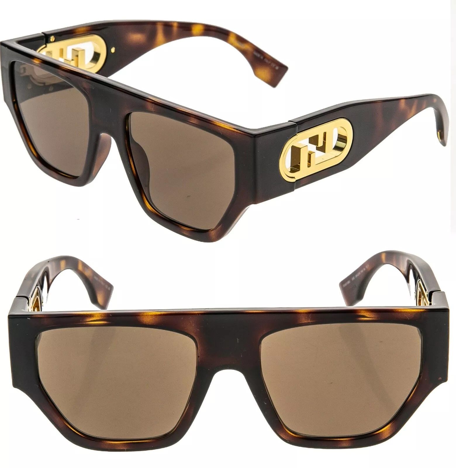 Fendi FENDI O'LOCK 40108 Brown Fashion FF Lock Logo Mask FE40108U Size ONE SIZE - 1 Thumbnail