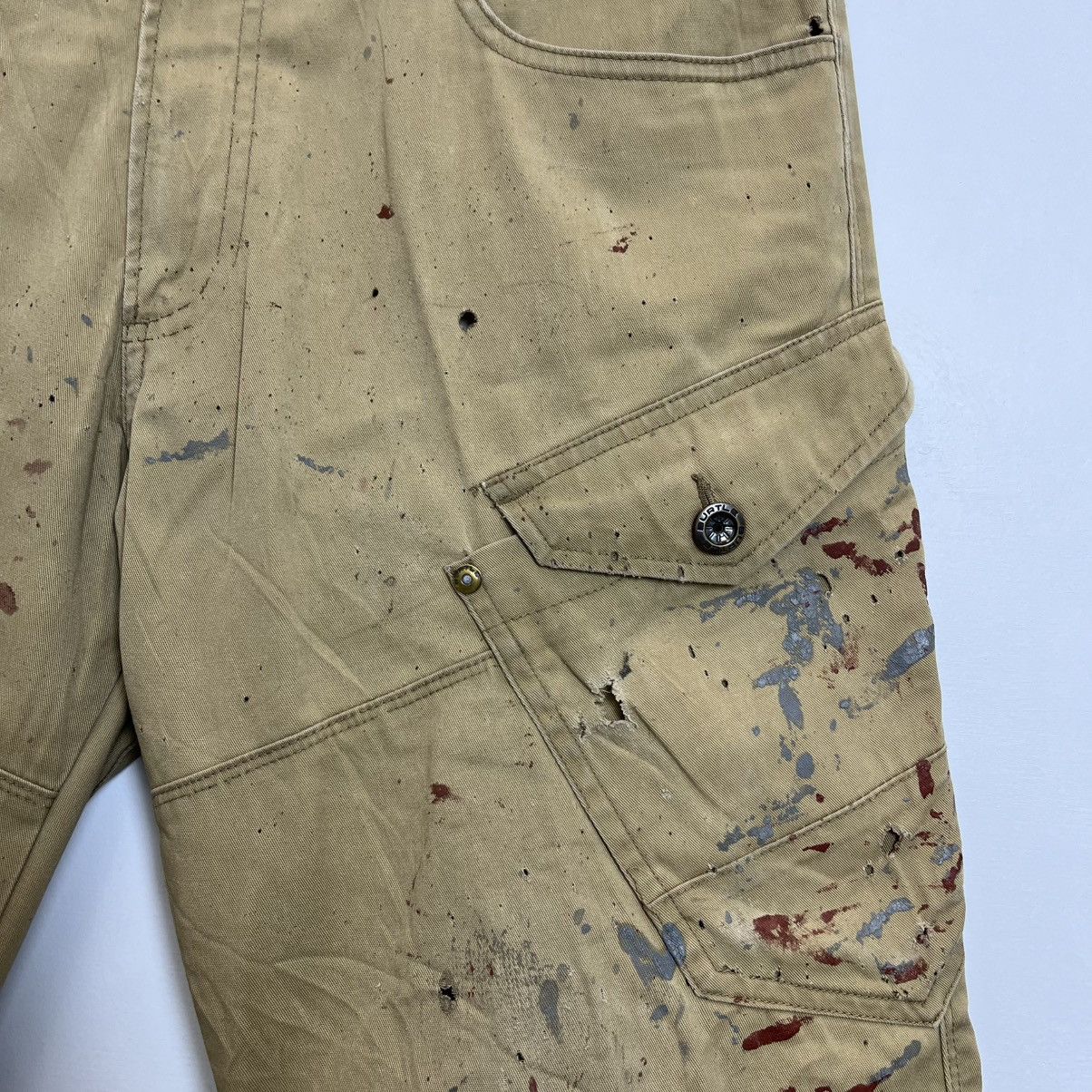 Japanese Brand Trashed Burtle Work Pants Distressed Japan Grunge Size US 31 - 9 Thumbnail