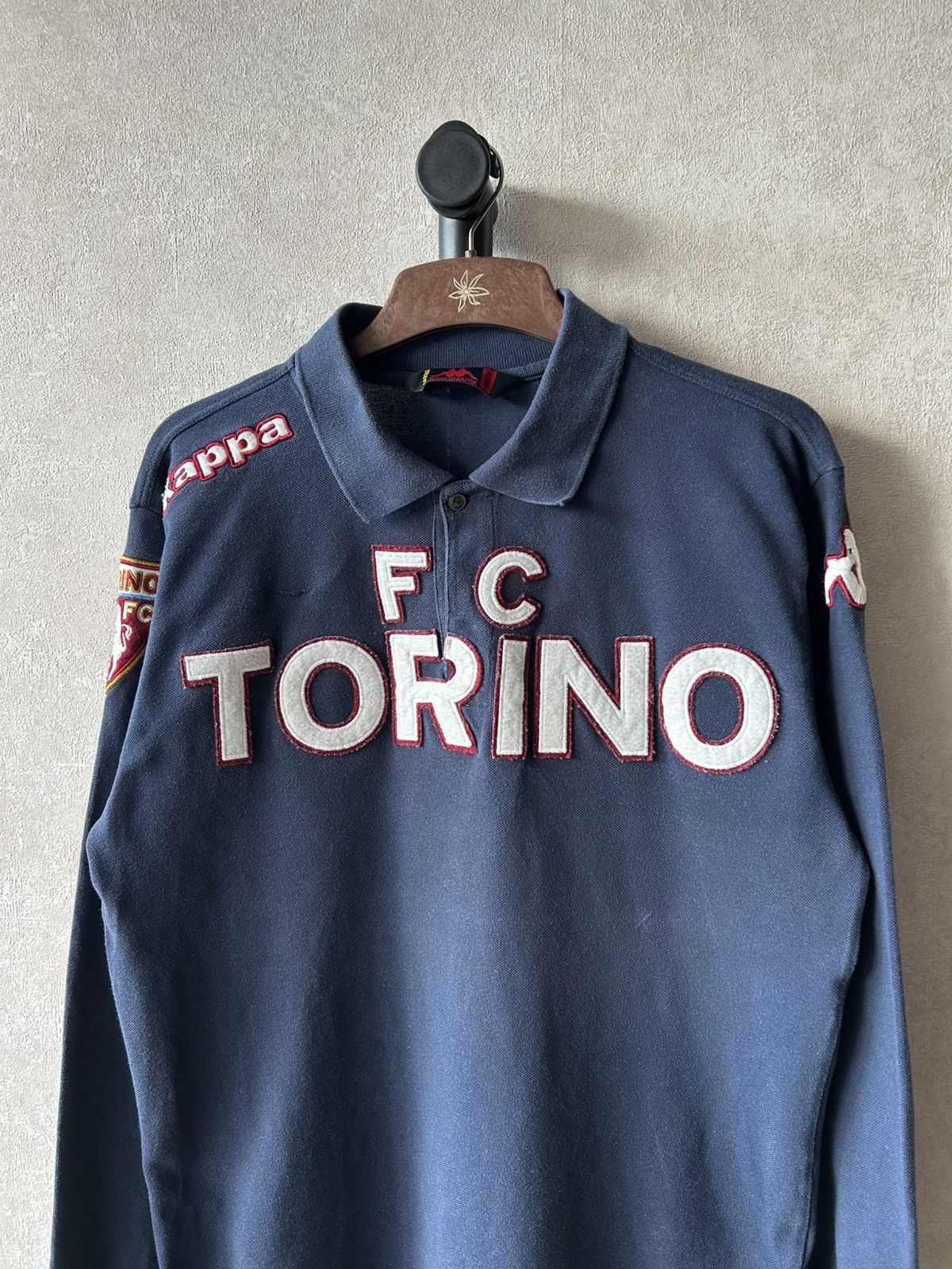 Kappa Y2K 2000s Kappa FC Torino Faded Long Sleeve Polo Size US M / EU 48-50 / 2 - 2 Thumbnail
