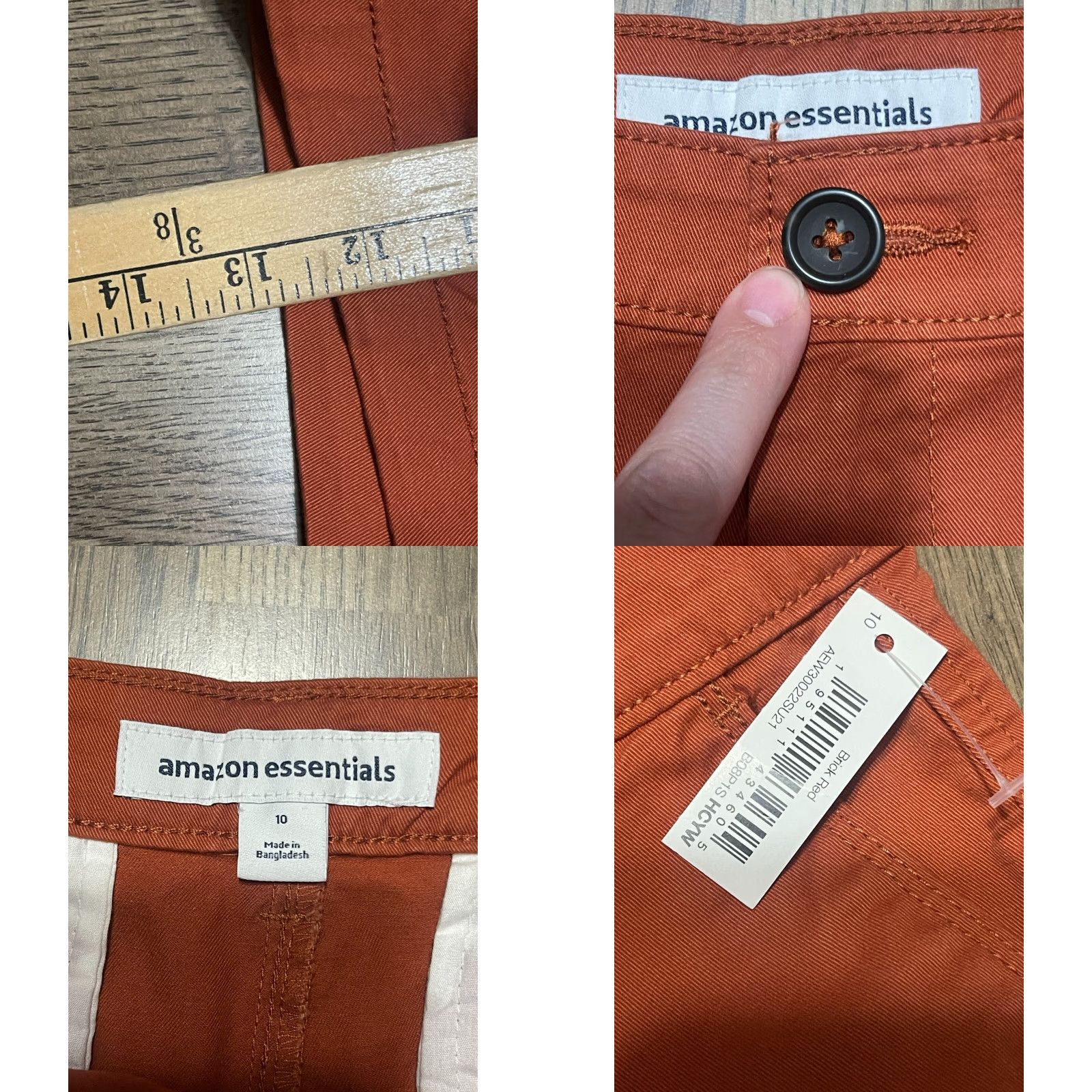 Vintage Amazon Shorts Women’s 10 Orange Pockets NWT Modern Chino Casual Classic Fit Regular Inseam 4 in Front Flat Front Vintage No Size 32" / US 10 / IT 46 - 8 Thumbnail