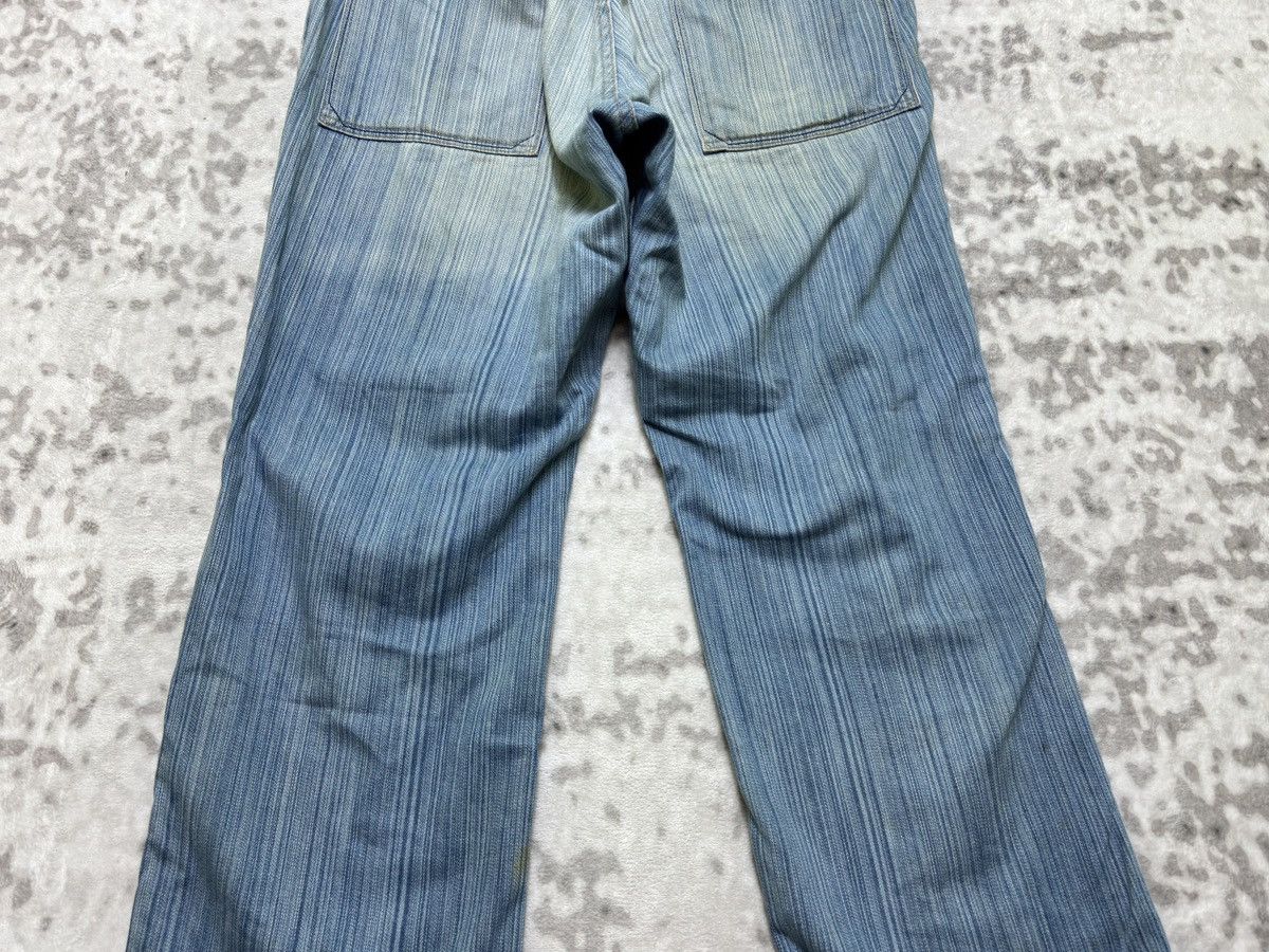 Japanese Brand Vintage BLUE WAYS Striped Distressed Double Knee Denim Pant Size US 32 / EU 48 - 12 Thumbnail