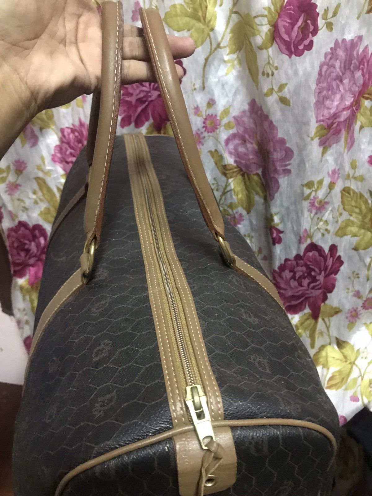 Christian Dior Monsieur Authentic Christian Dior Brown Honeycomb Camvas Travel Bag Size ONE SIZE - 7 Thumbnail