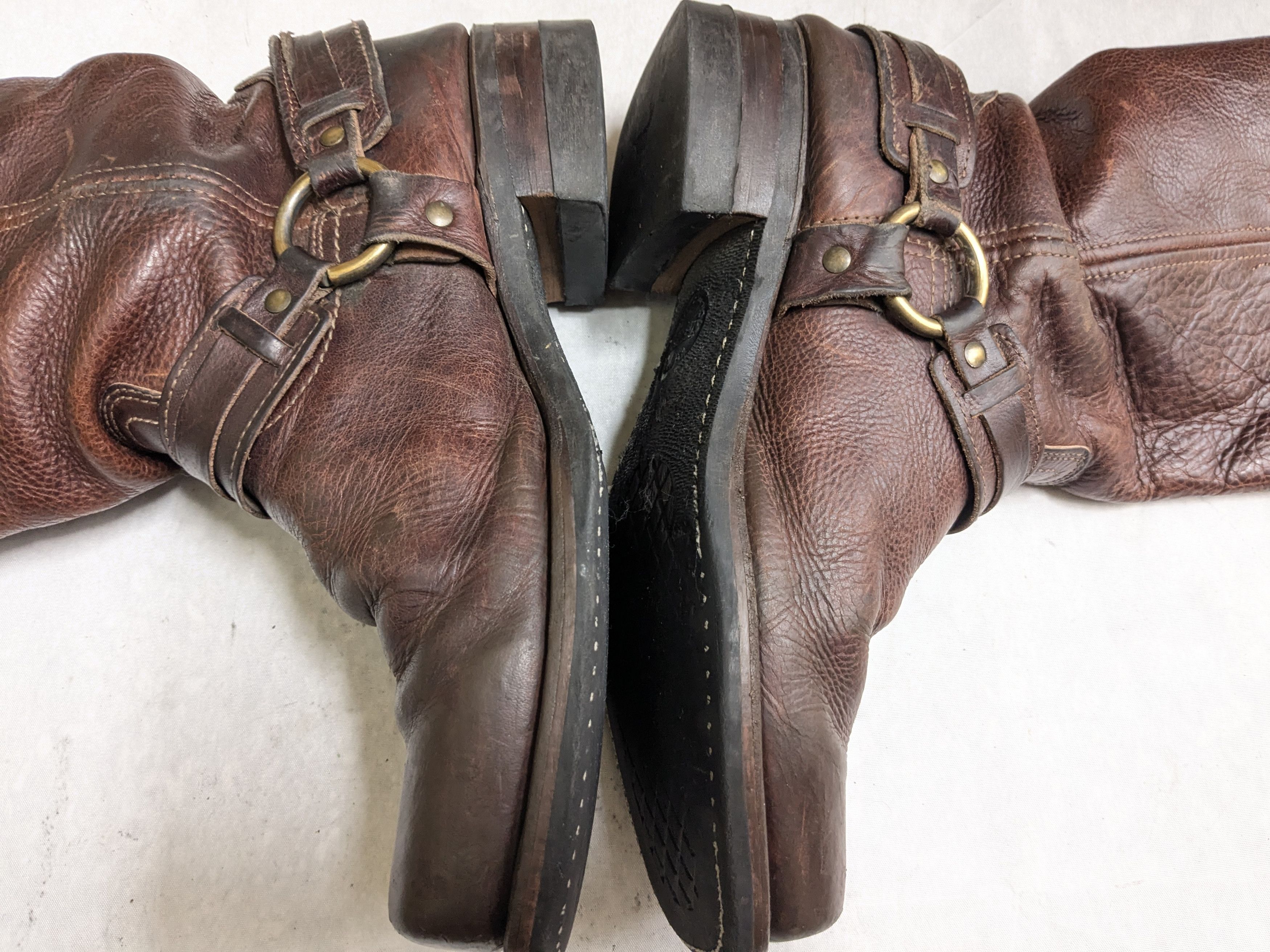 Frye Frye Harness Boots Brown Leather 11 M Buckle Size US 11 / EU 44 - 10 Thumbnail