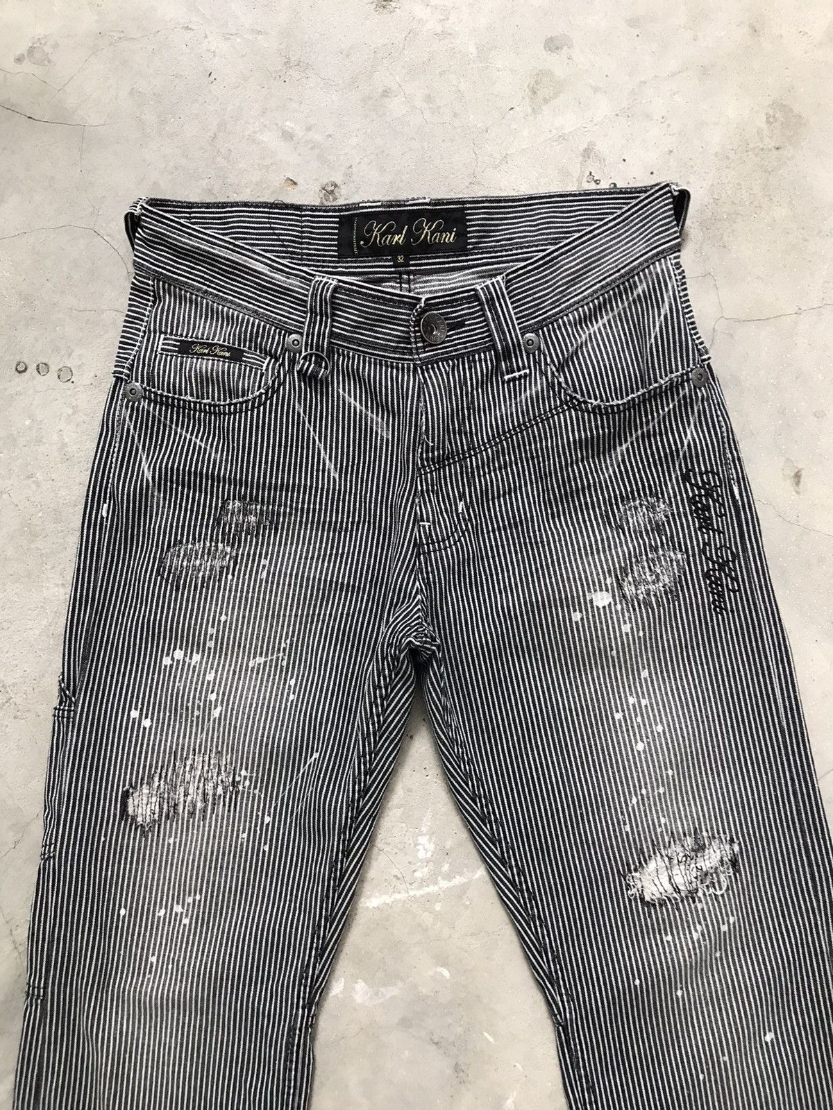 Karl Kani Karl Kani Ripped Hickory Carpenter Denim Jeans Size US 32 / EU 48 - 2 Thumbnail
