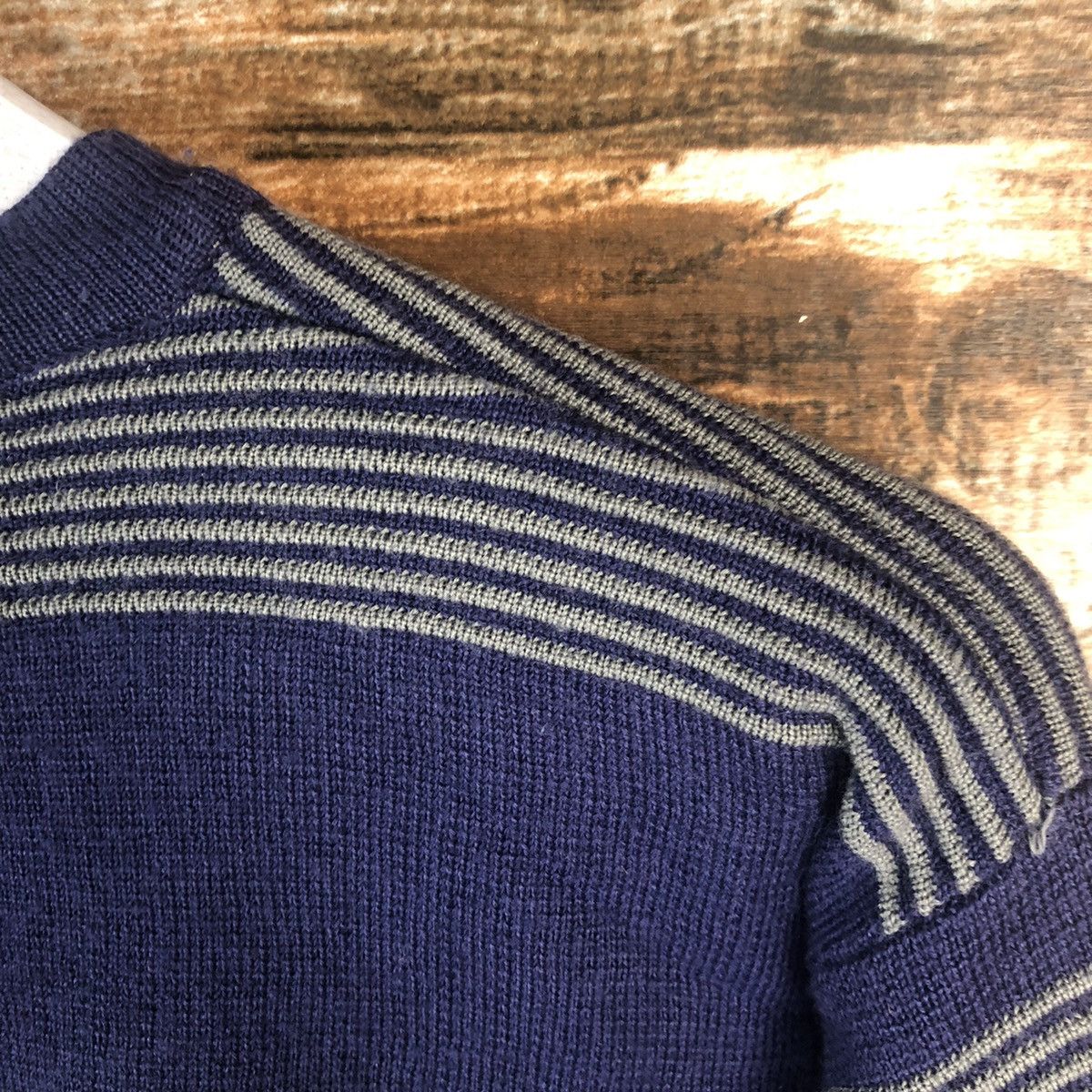 Homespun Knitwear × Japanese Brand Elemi Purple stripe cardigan Knitwear #A2270 Size M / US 6-8 / IT 42-44 - 19 Thumbnail