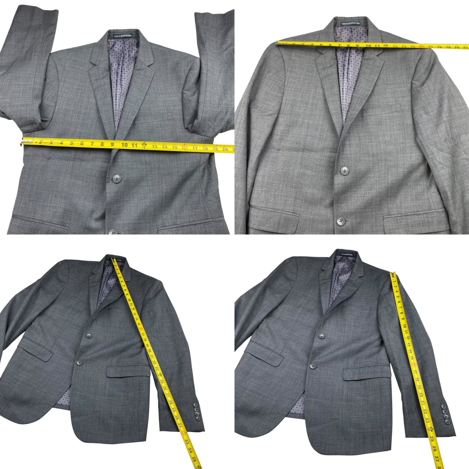 Vintage Penguin Blazer Jacket Gray 2-Button Single-Breasted Wool/Polyester Stretch 40R Mens Jacket Regular Notch Lapel Vintage No Size 40R - 8 Thumbnail