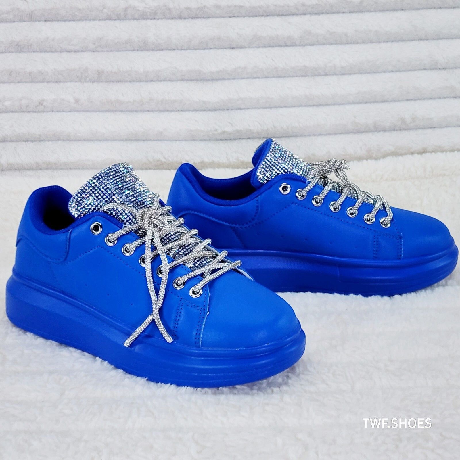 Other Comfy Cush 4 Brilliant Blue Rhinestone Fashion Sneakers Tenn Size US 6 / IT 36 - 1 Thumbnail